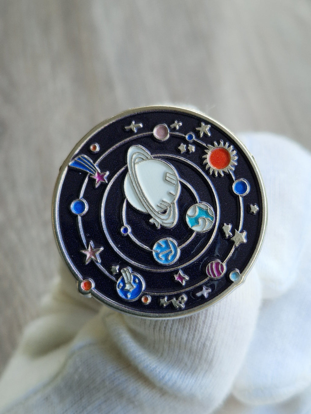 Spilla di metallo Sistema solare pin badge brooch