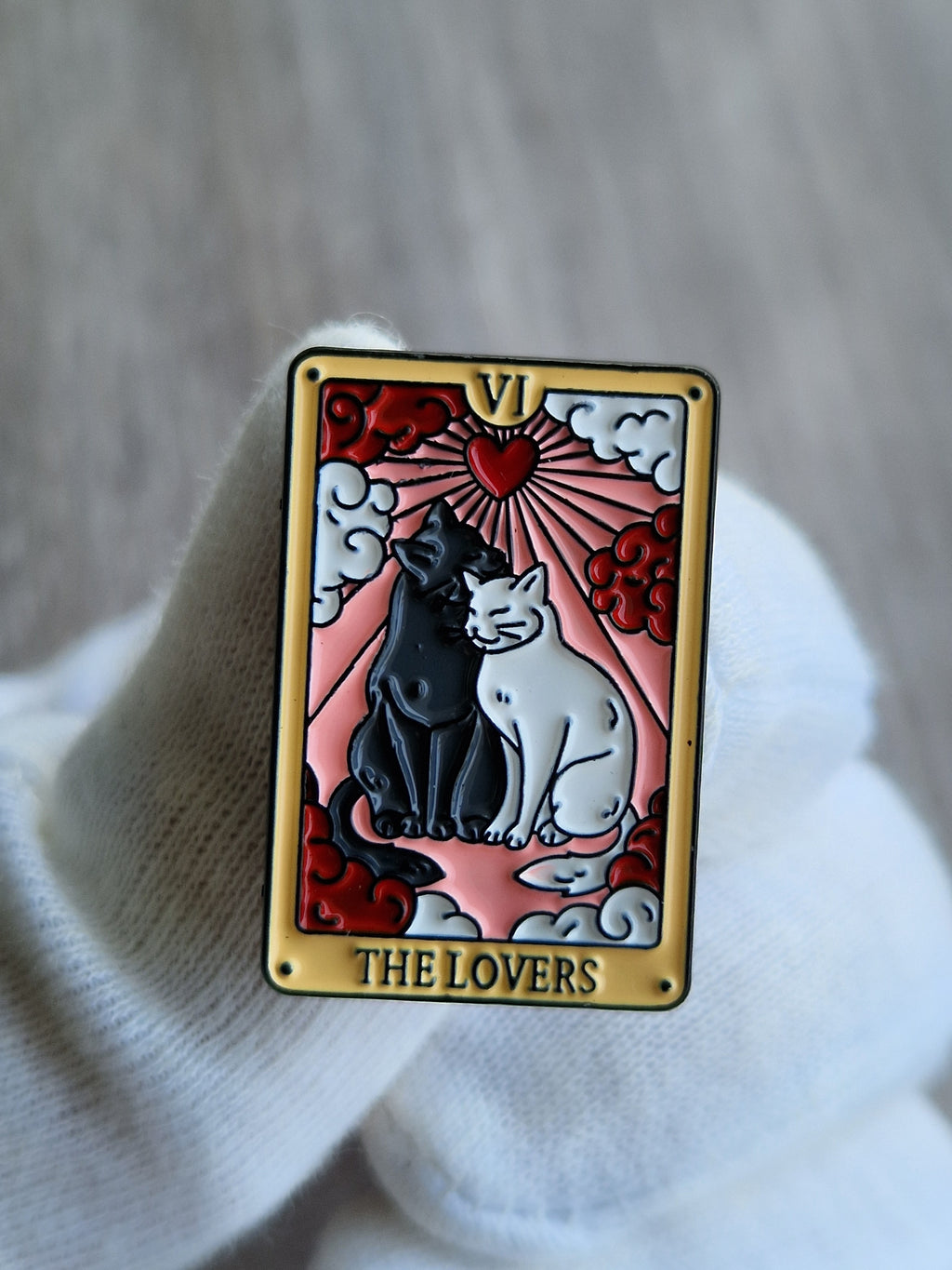 Spilla Tarot “The Lovers” con Gatti
