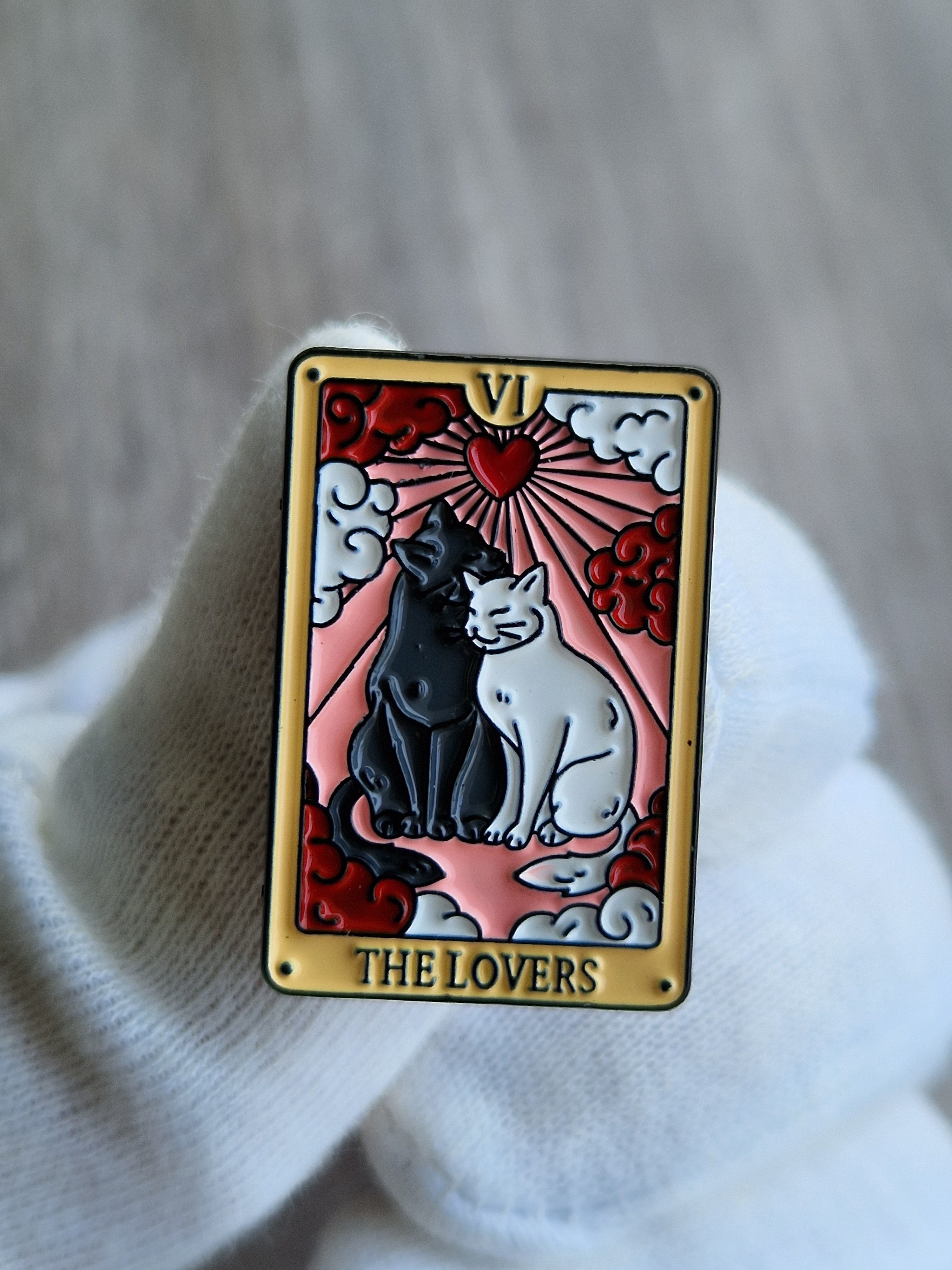 Spilla Tarot “The Lovers” con Gatti