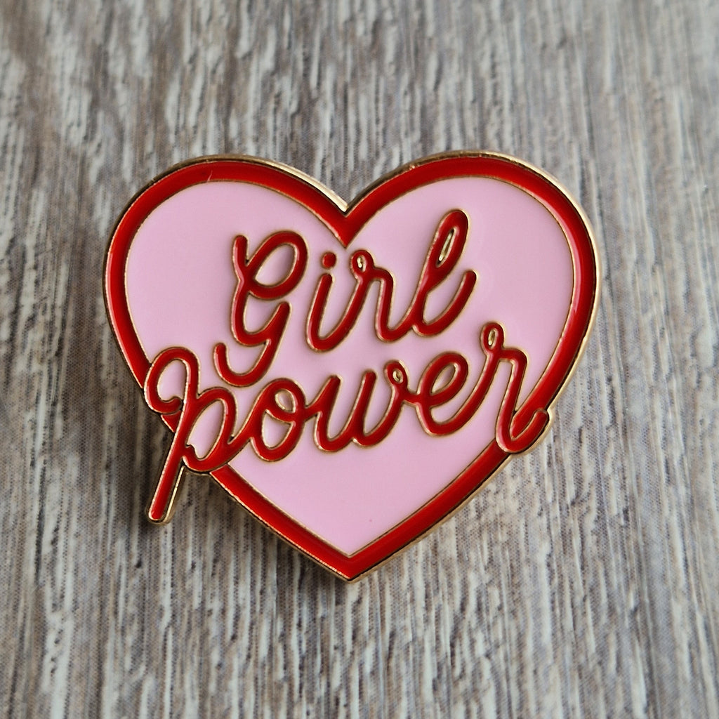 Spilla Girl Power Cuore Rosa