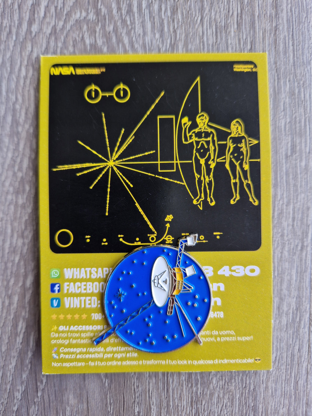 Spilla e Card Voyager Golden Record