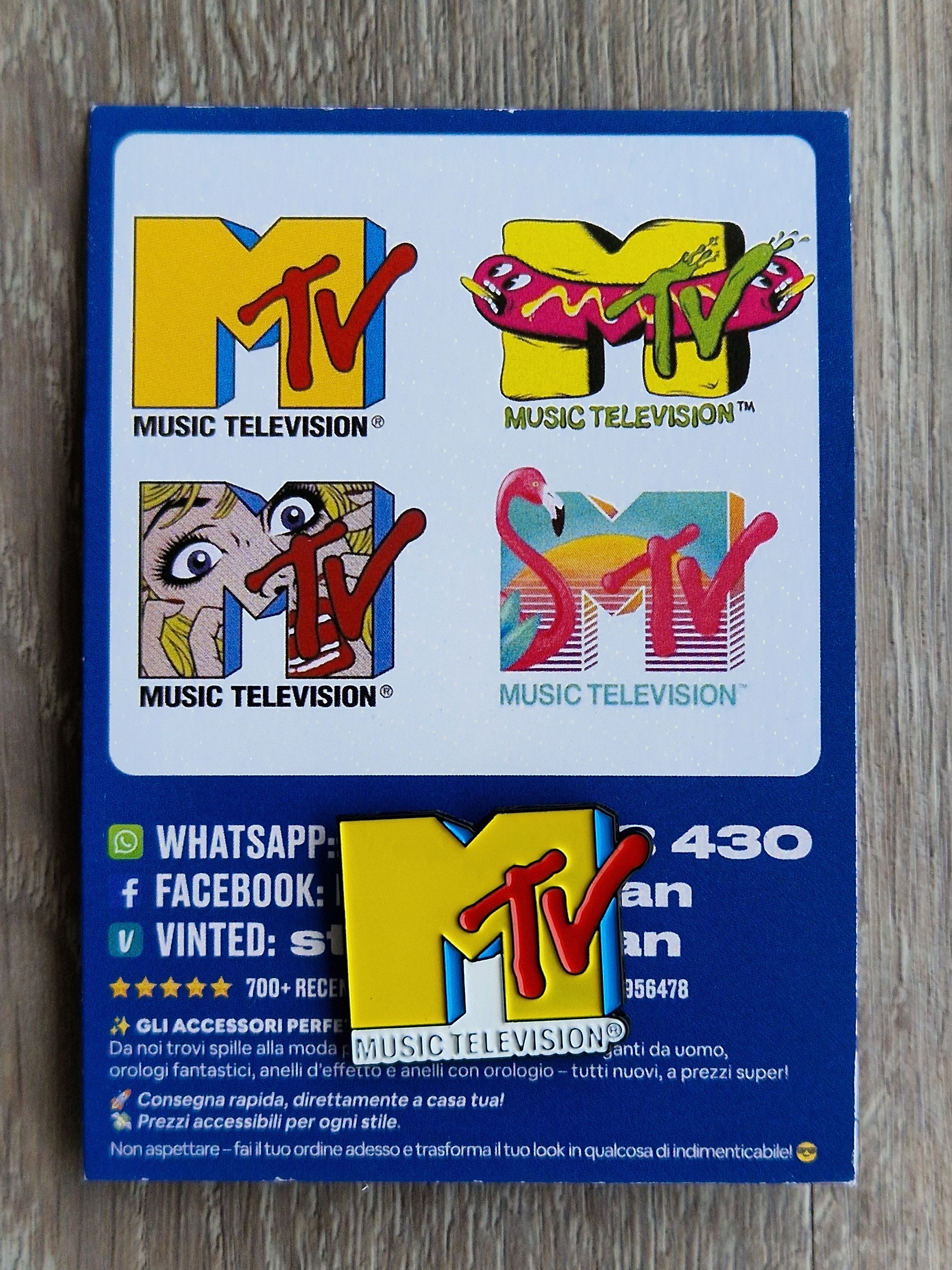 Spilla e Card MTV Music Television Vintage