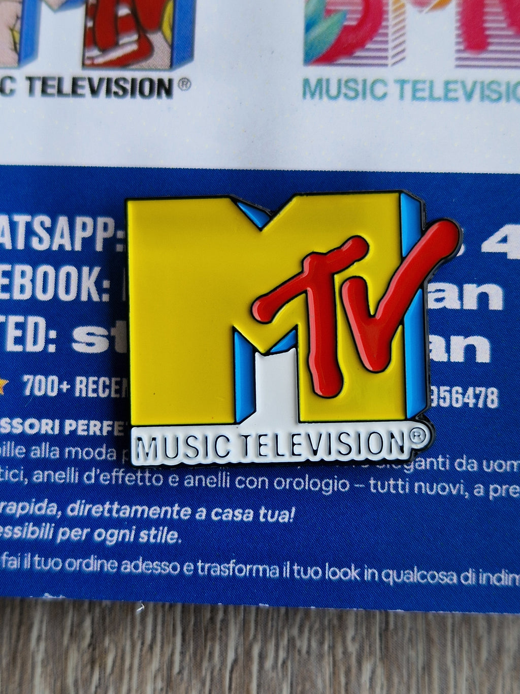 Spilla e Card MTV Music Television Vintage