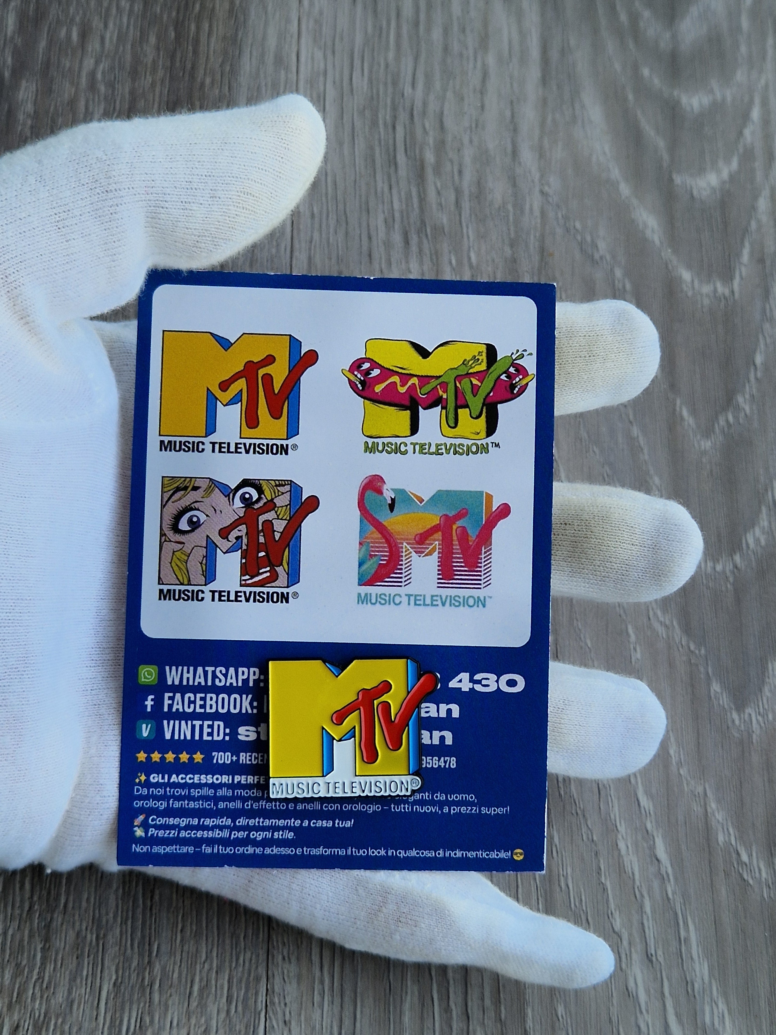 Spilla e Card MTV Music Television Vintage