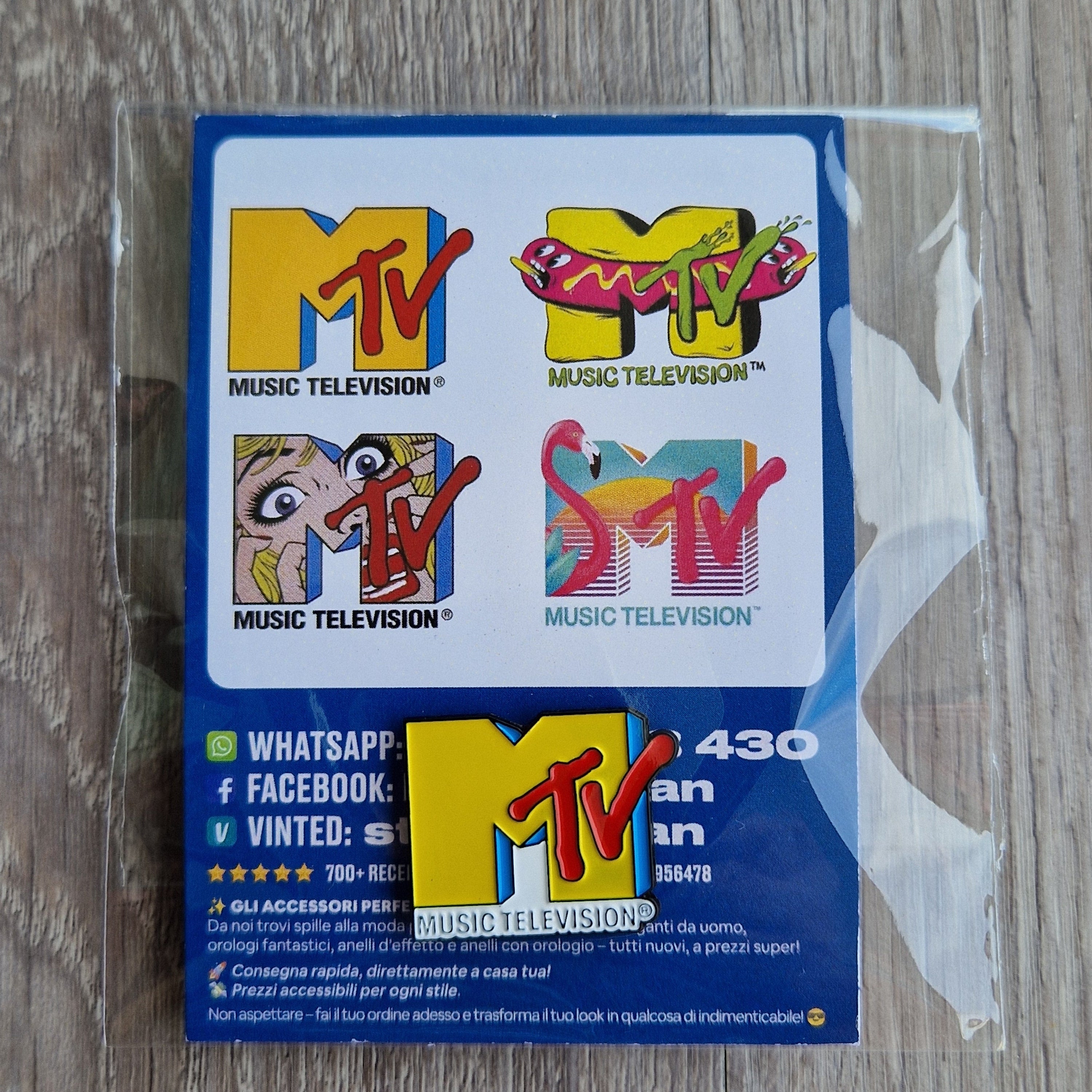 Spilla e Card MTV Music Television Vintage