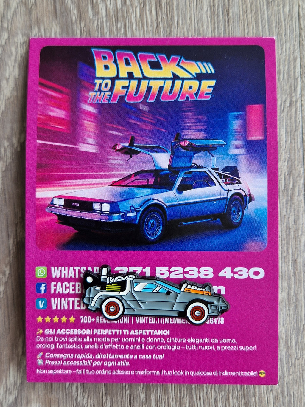Spilla e card Back to the Future