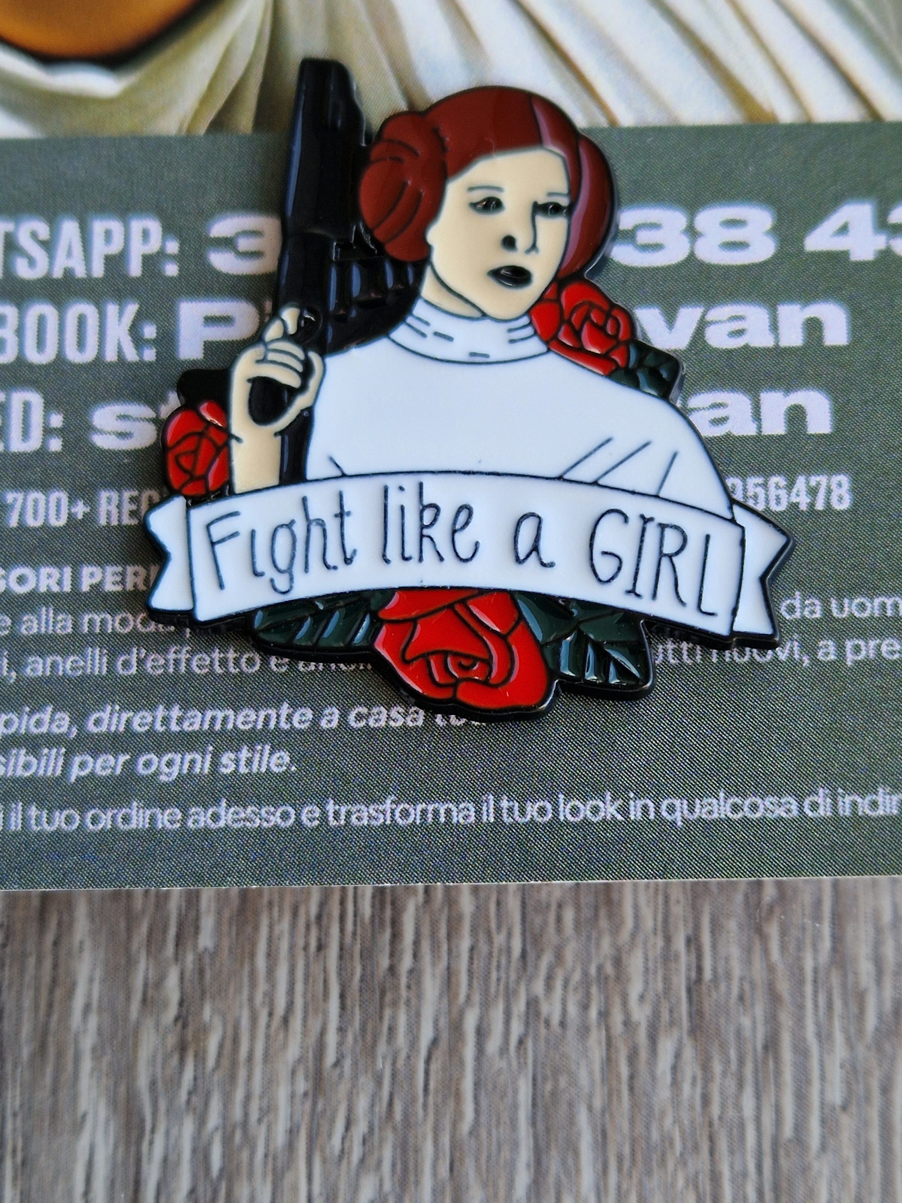 Spilla e card Princess Leia Fight Like a Girl