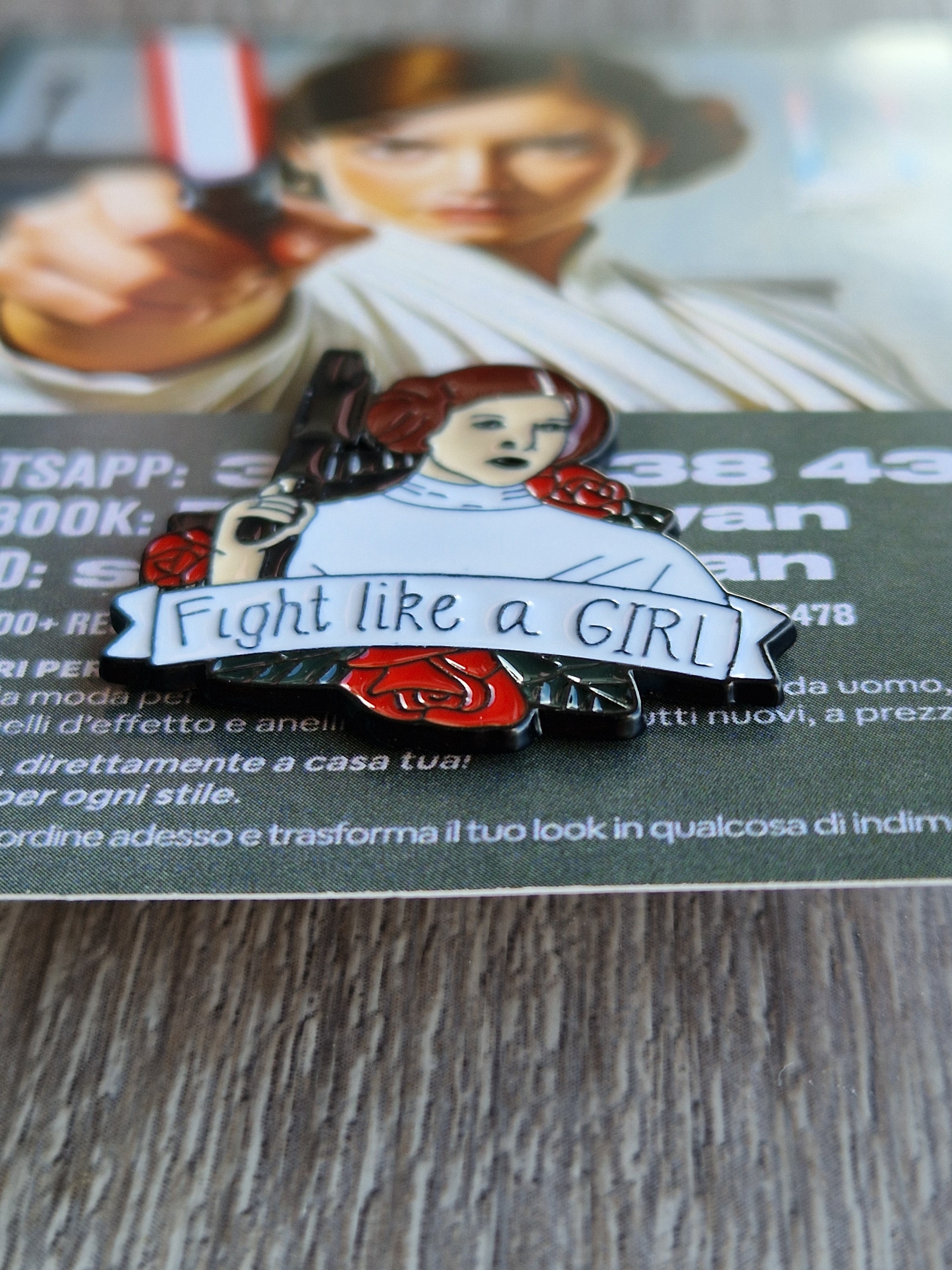 Spilla e card Princess Leia Fight Like a Girl