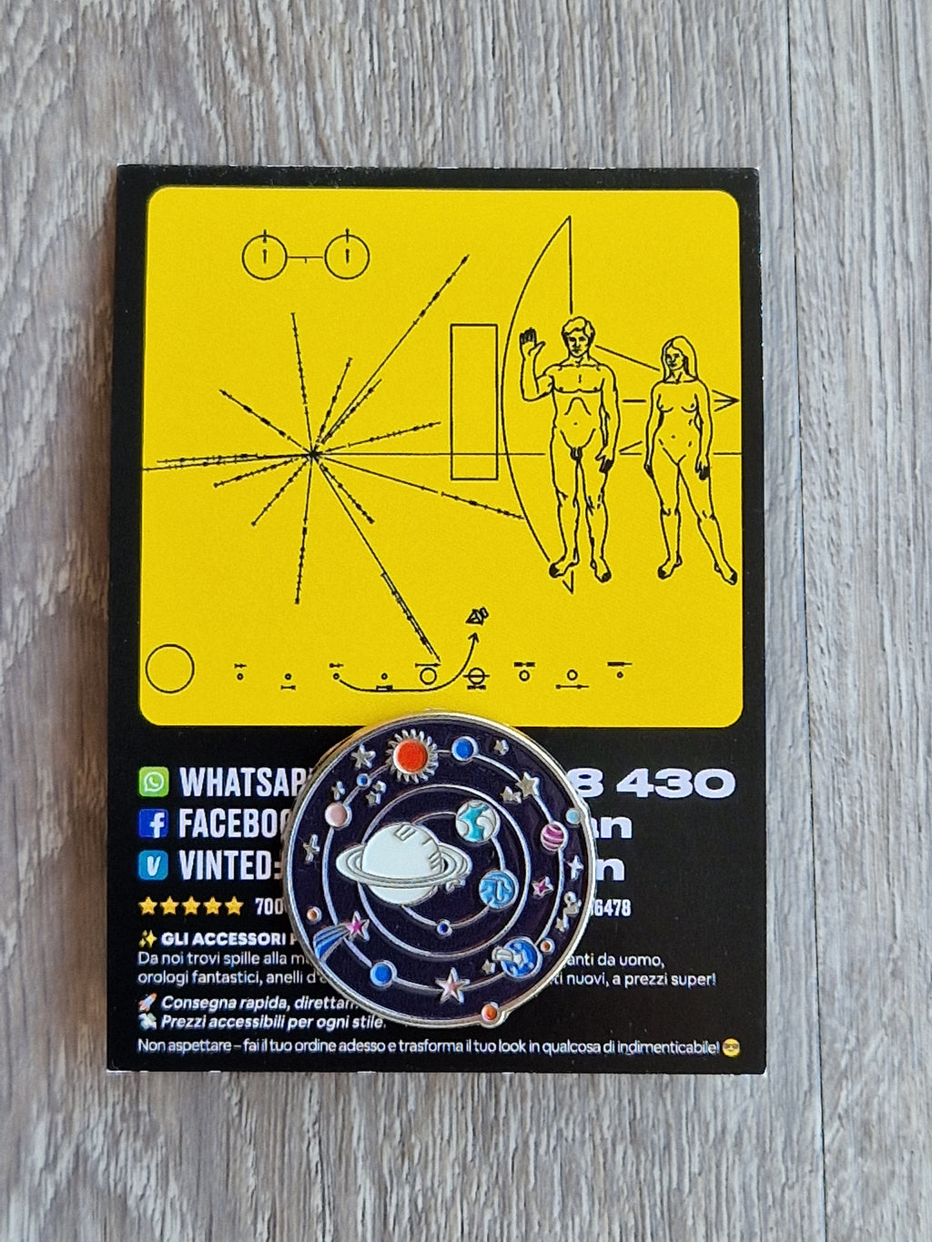 Spilla e card Sistema Solare
