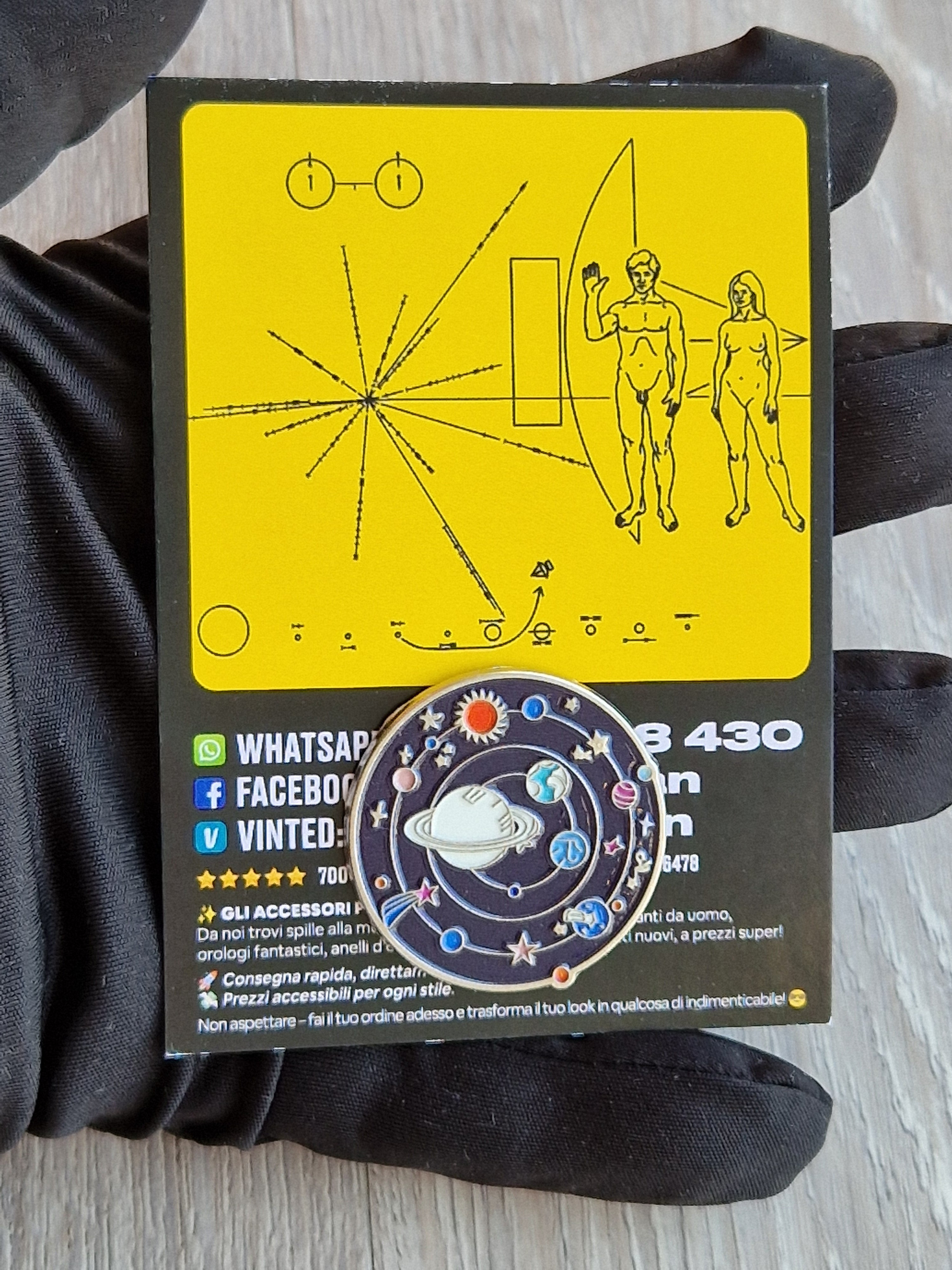 Spilla e card Sistema Solare