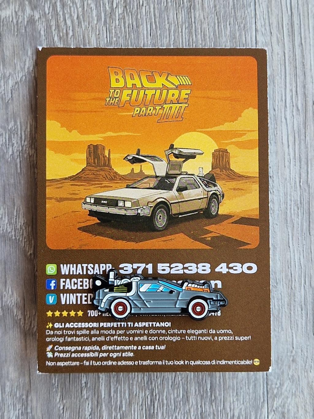 Spilla e card Back to the Future