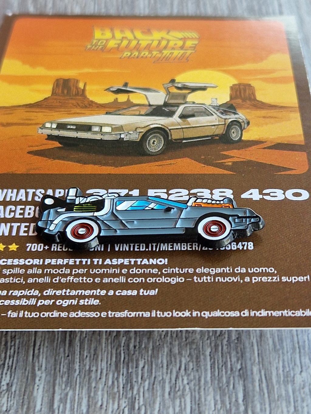Spilla e card Back to the Future