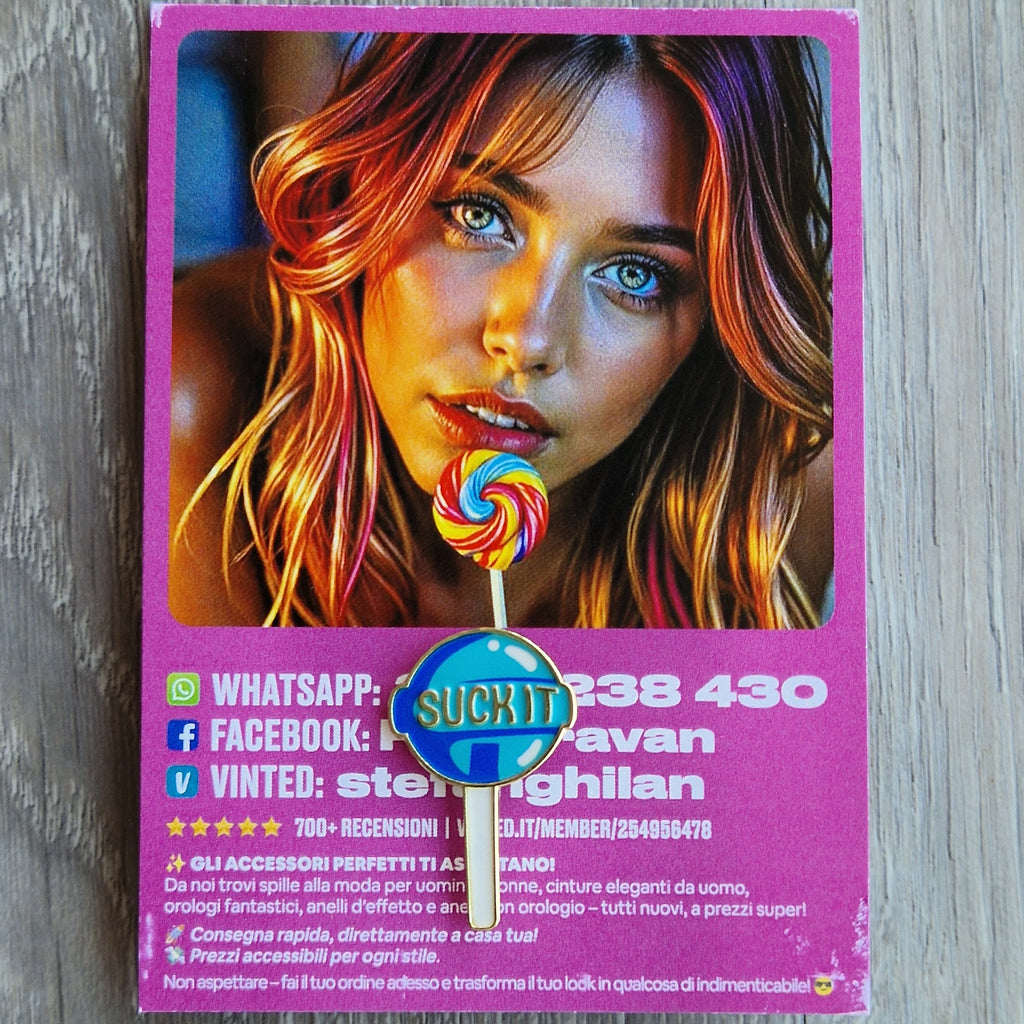 Spilla e card Suck It Lollipop