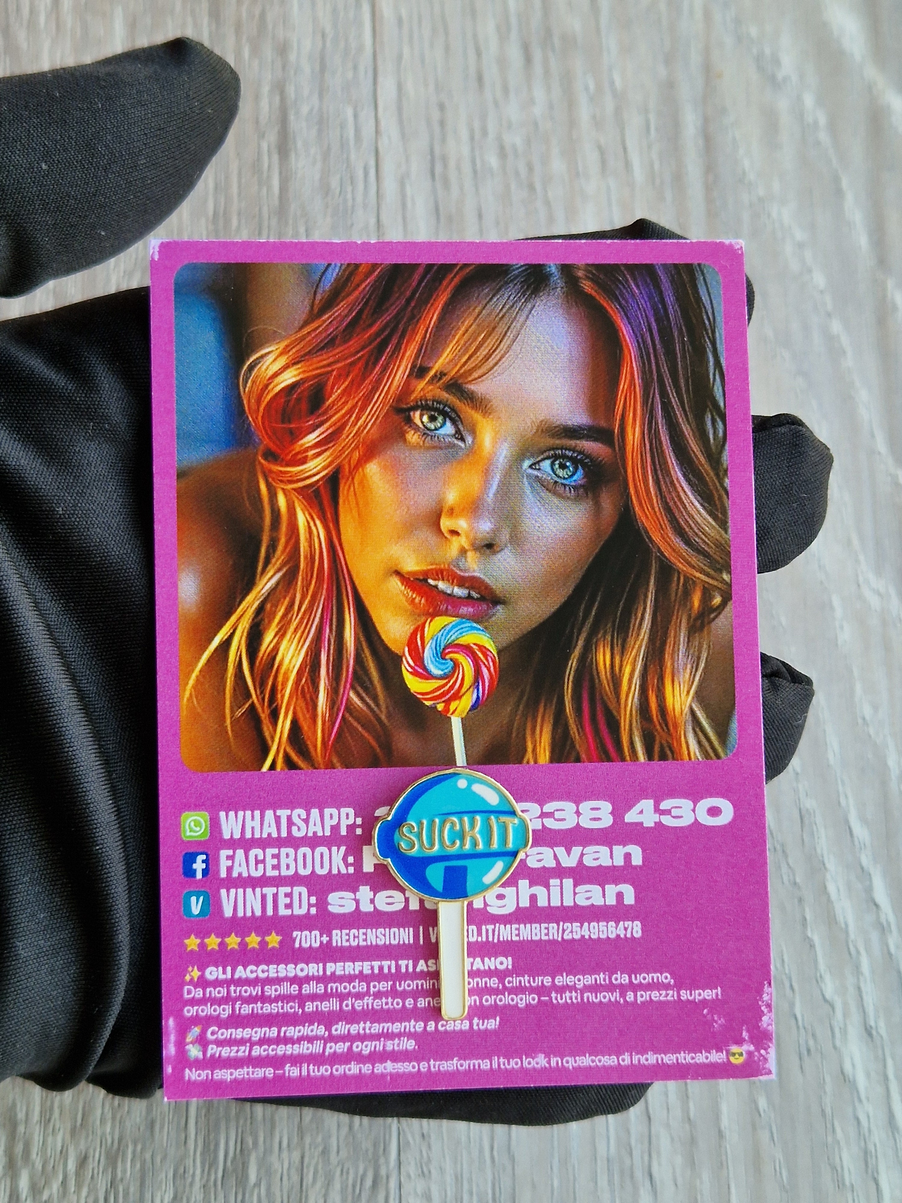 Spilla e card Suck It Lollipop