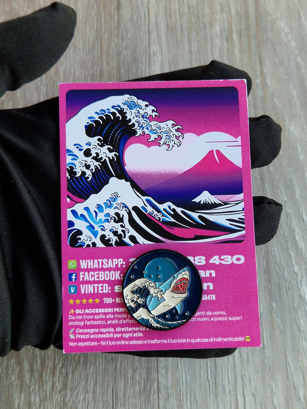 Spilla e card Onda Giapponese Neon