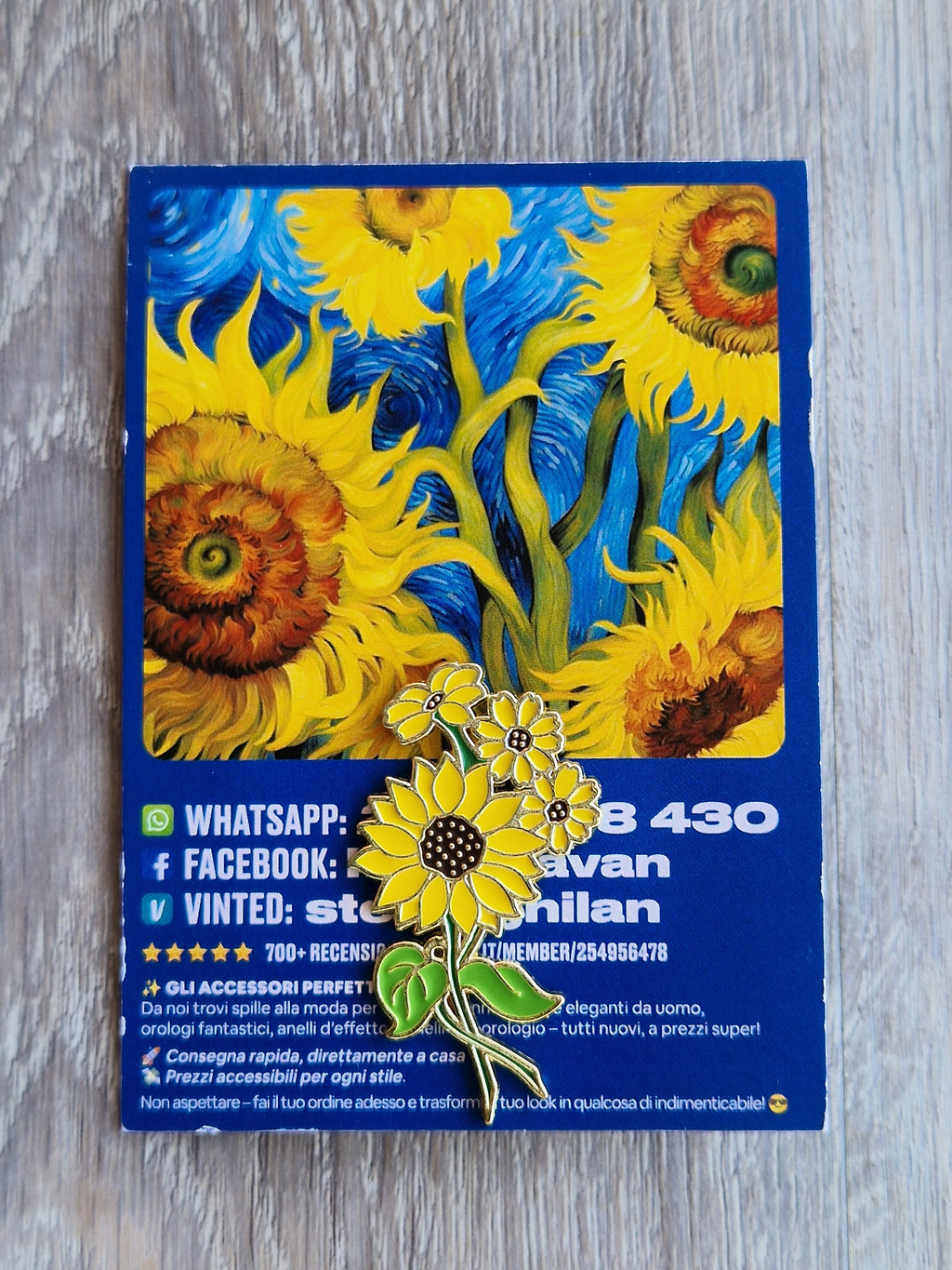 Spilla e card Girasole Artistico