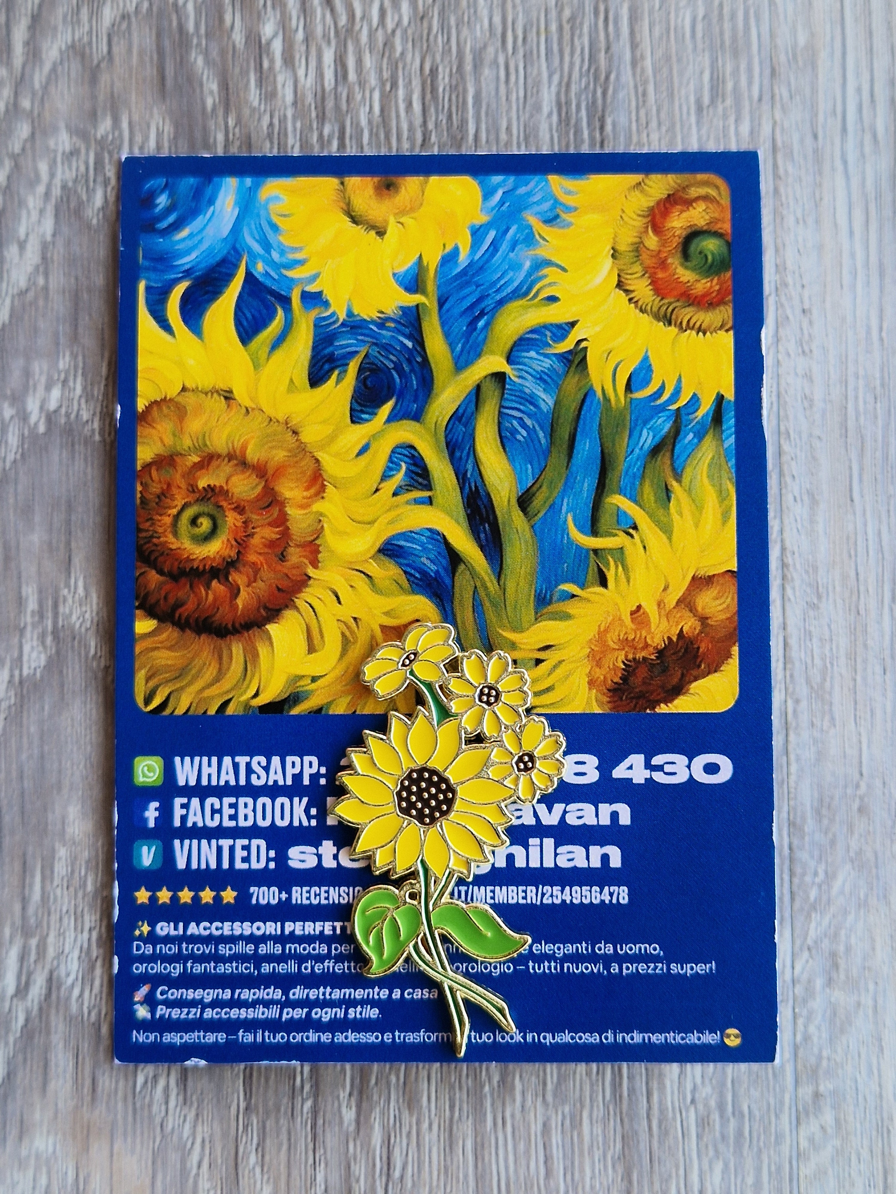 Spilla e card Girasole Artistico