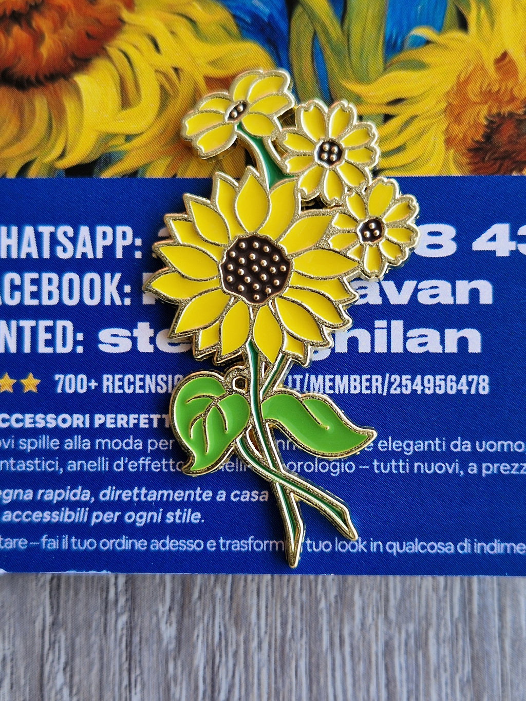 Spilla e card Girasole Artistico