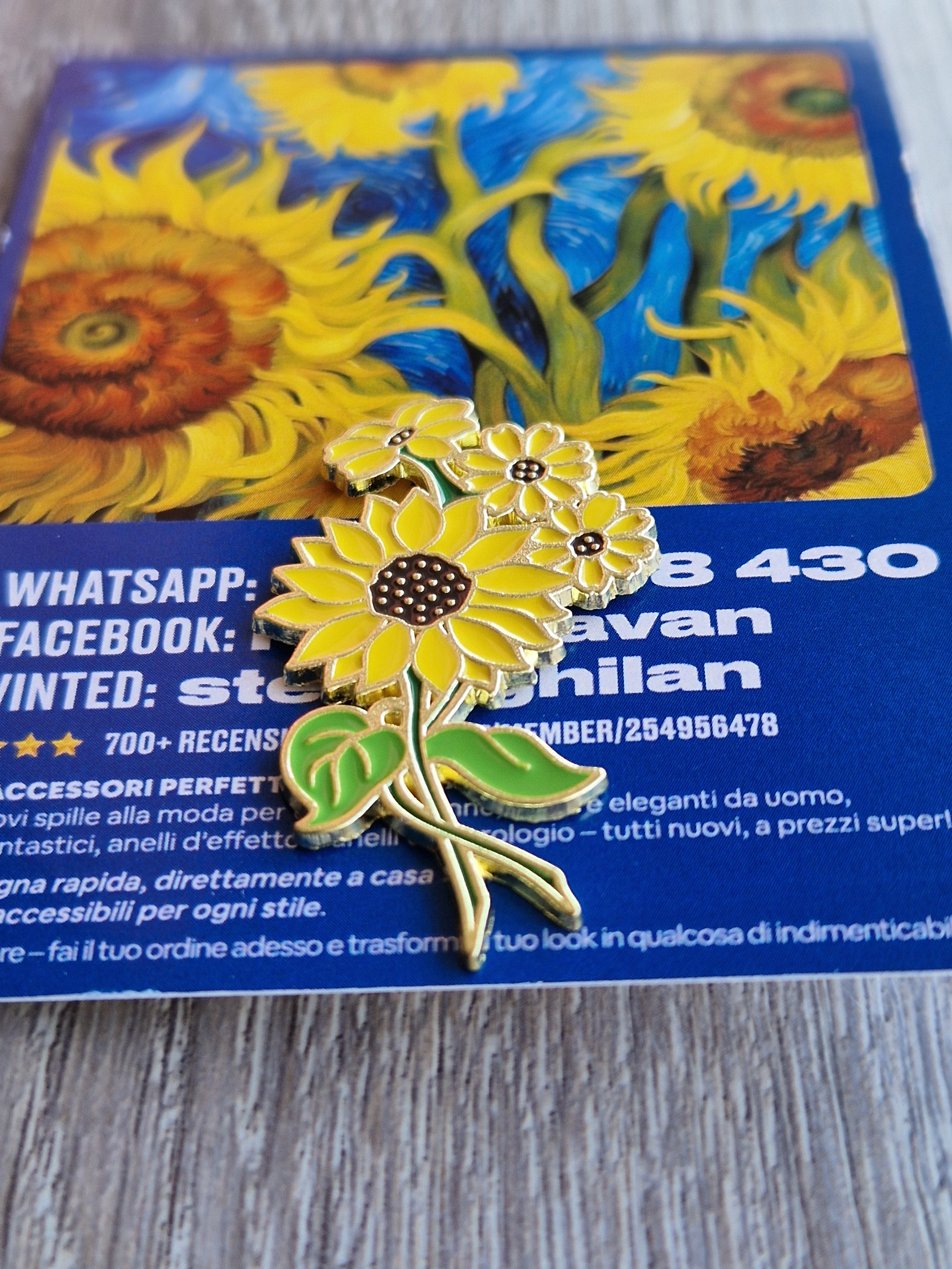 Spilla e card Girasole Artistico