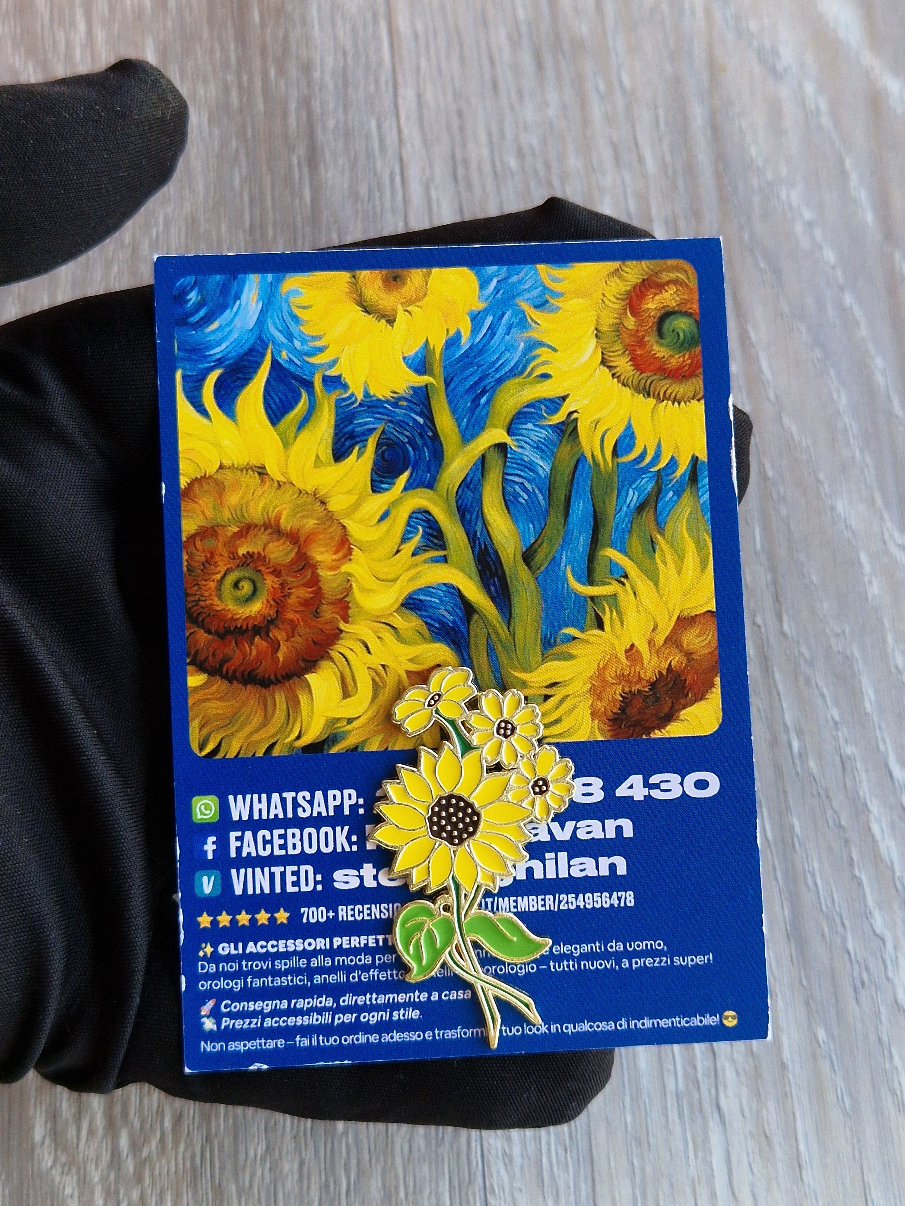 Spilla e card Girasole Artistico