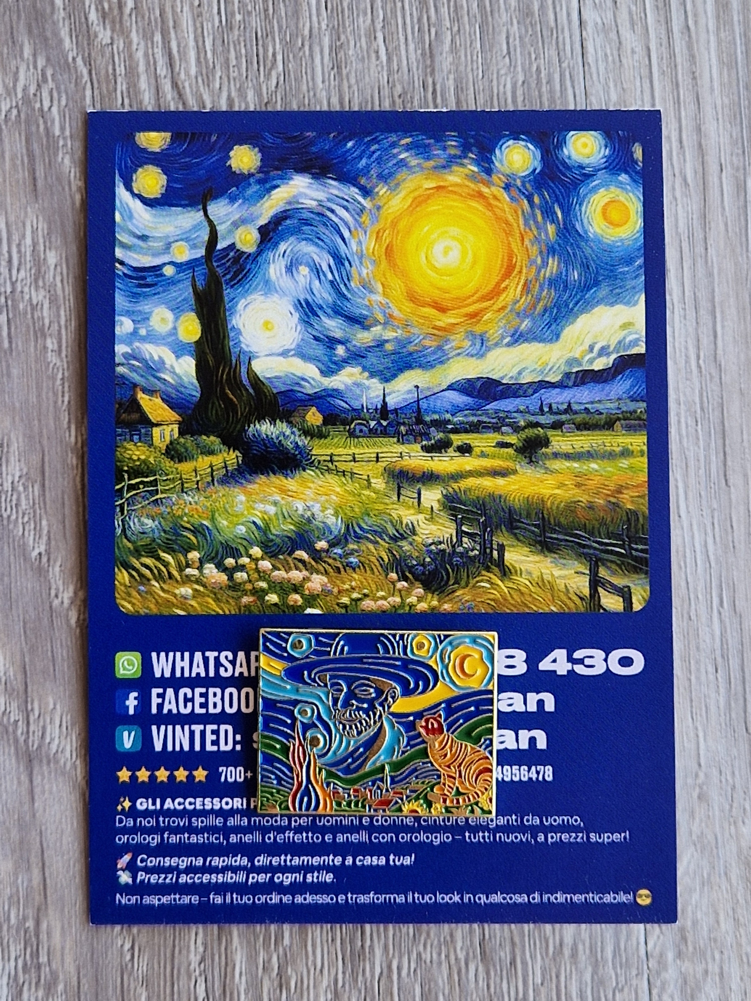 Spilla e card Notte Stellata Van Gogh