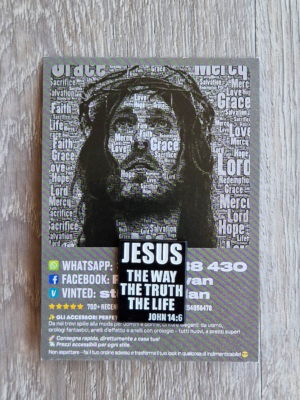 Spilla e card Jesus The Way The Truth The Life