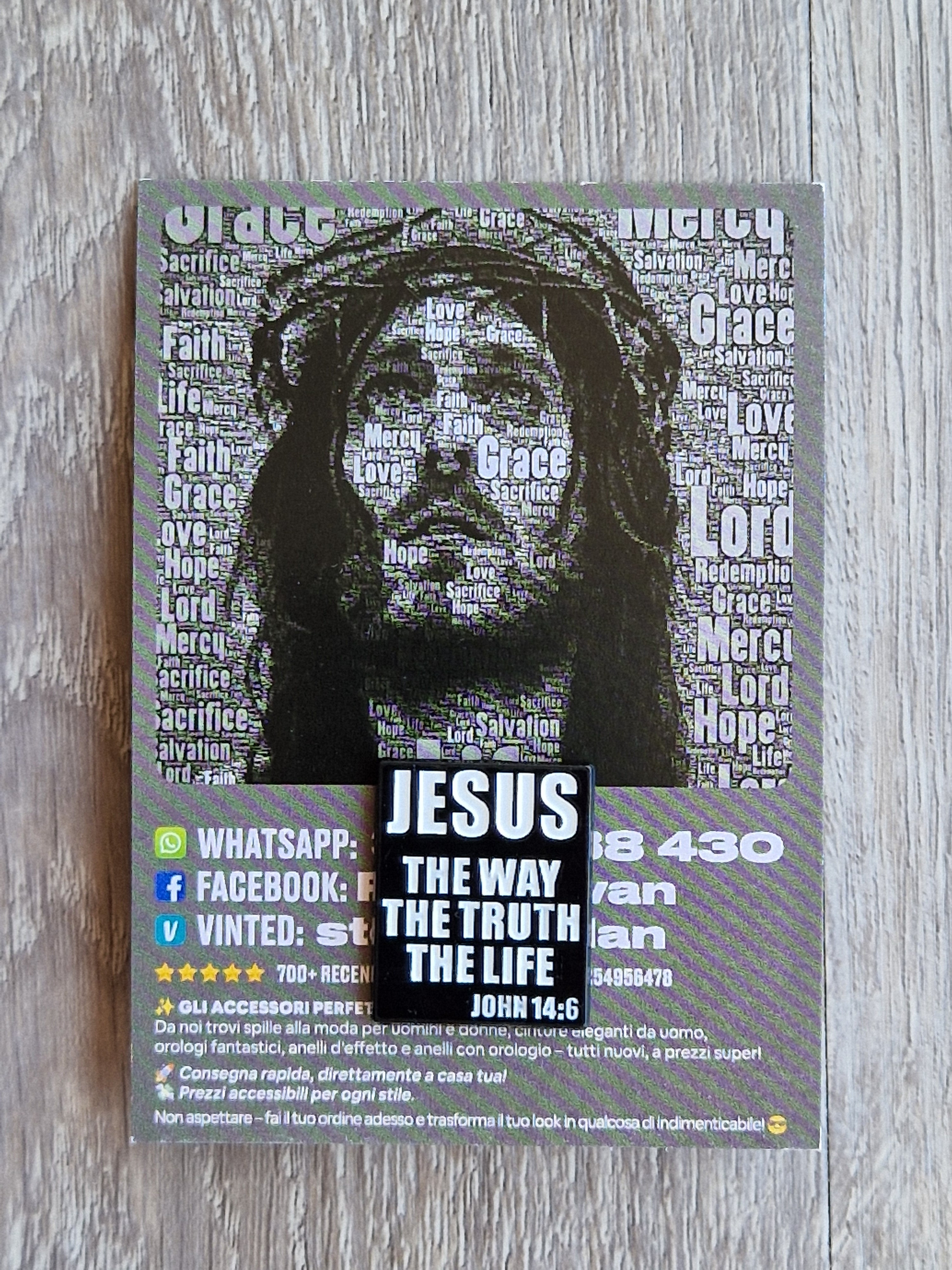 Spilla e card Jesus The Way The Truth The Life