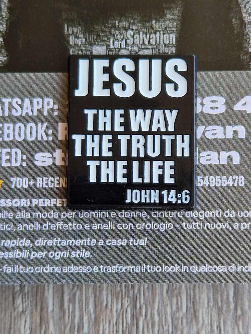 Spilla e card Jesus The Way The Truth The Life