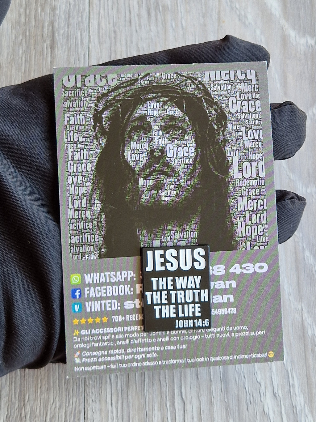 Spilla e card Jesus The Way The Truth The Life