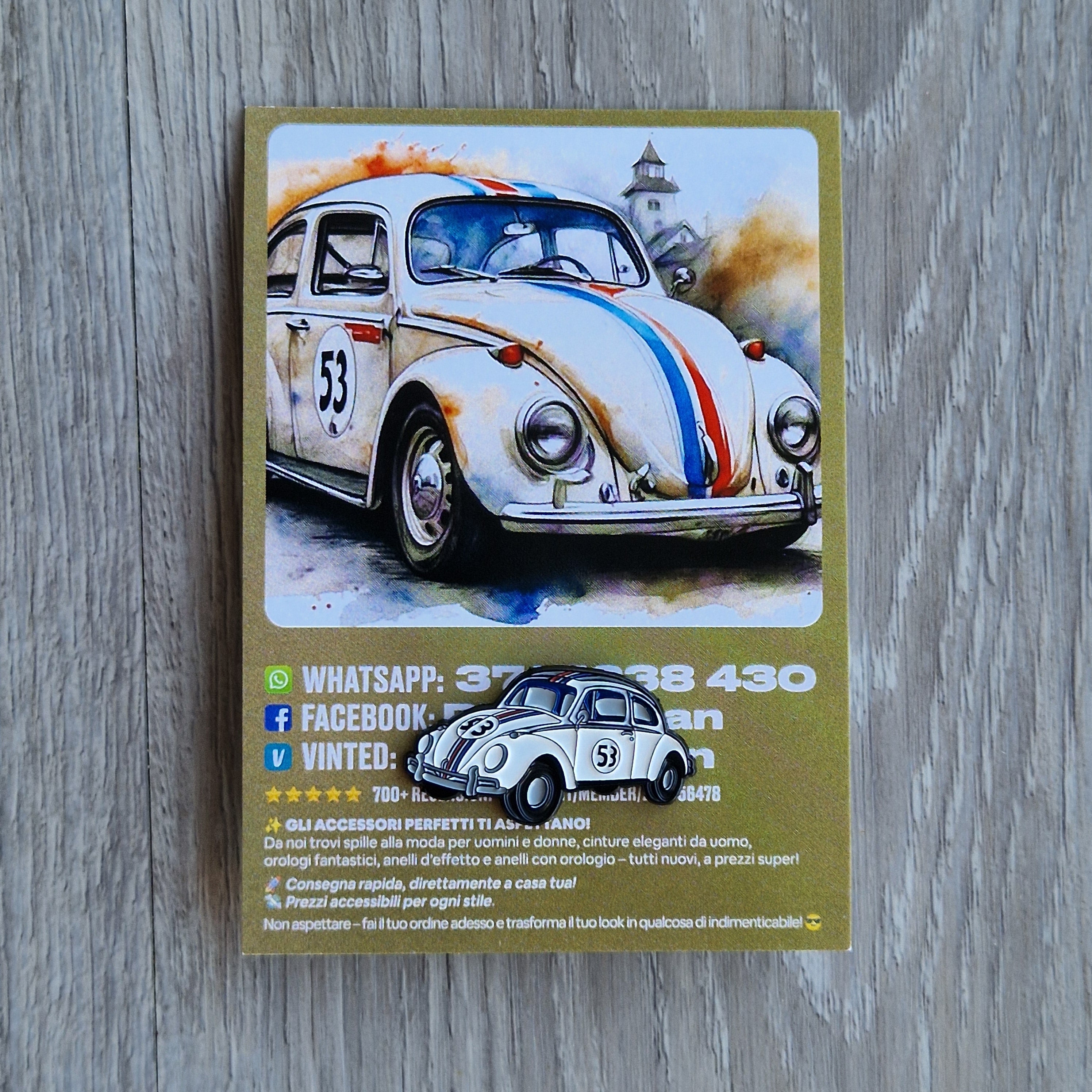 Spilla e card Maggiolino Volkswagen 53