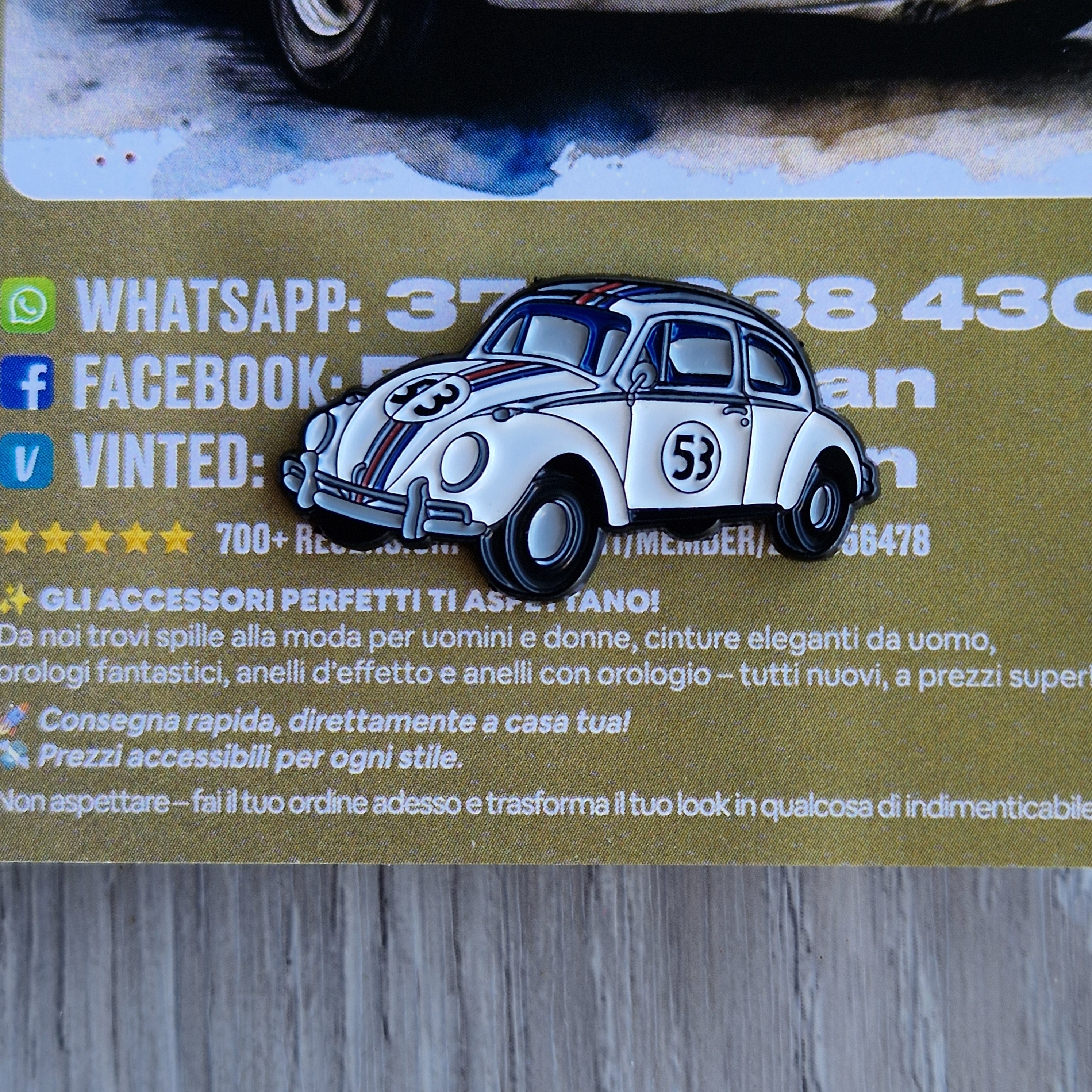 Spilla e card Maggiolino Volkswagen 53