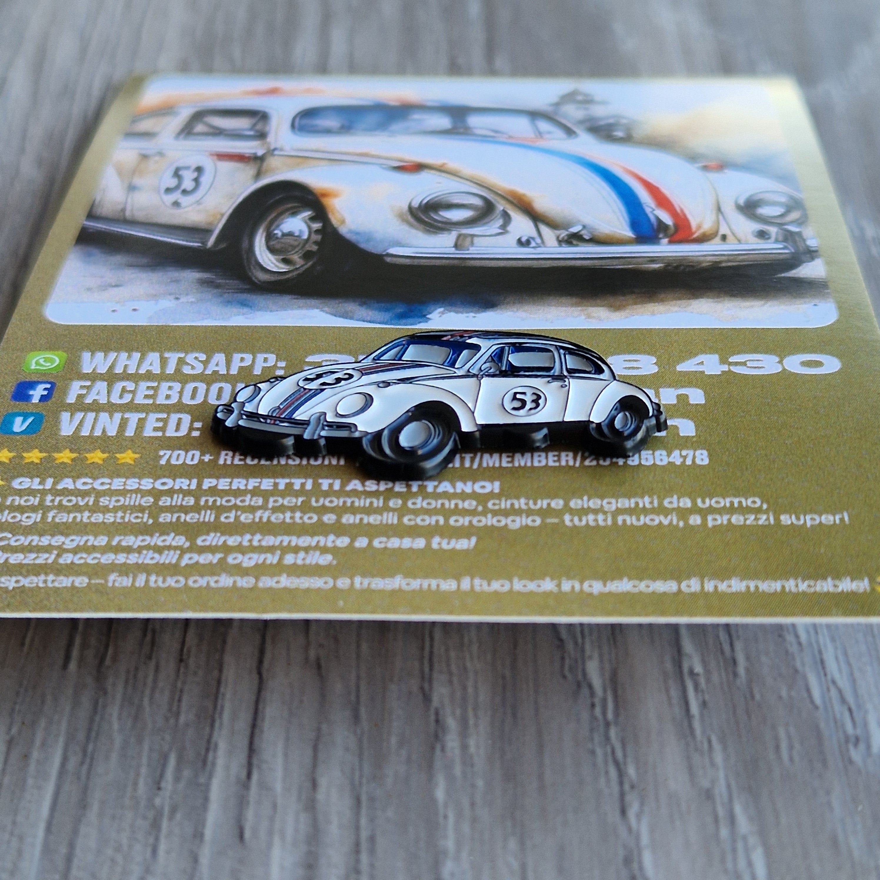 Spilla e card Maggiolino Volkswagen 53