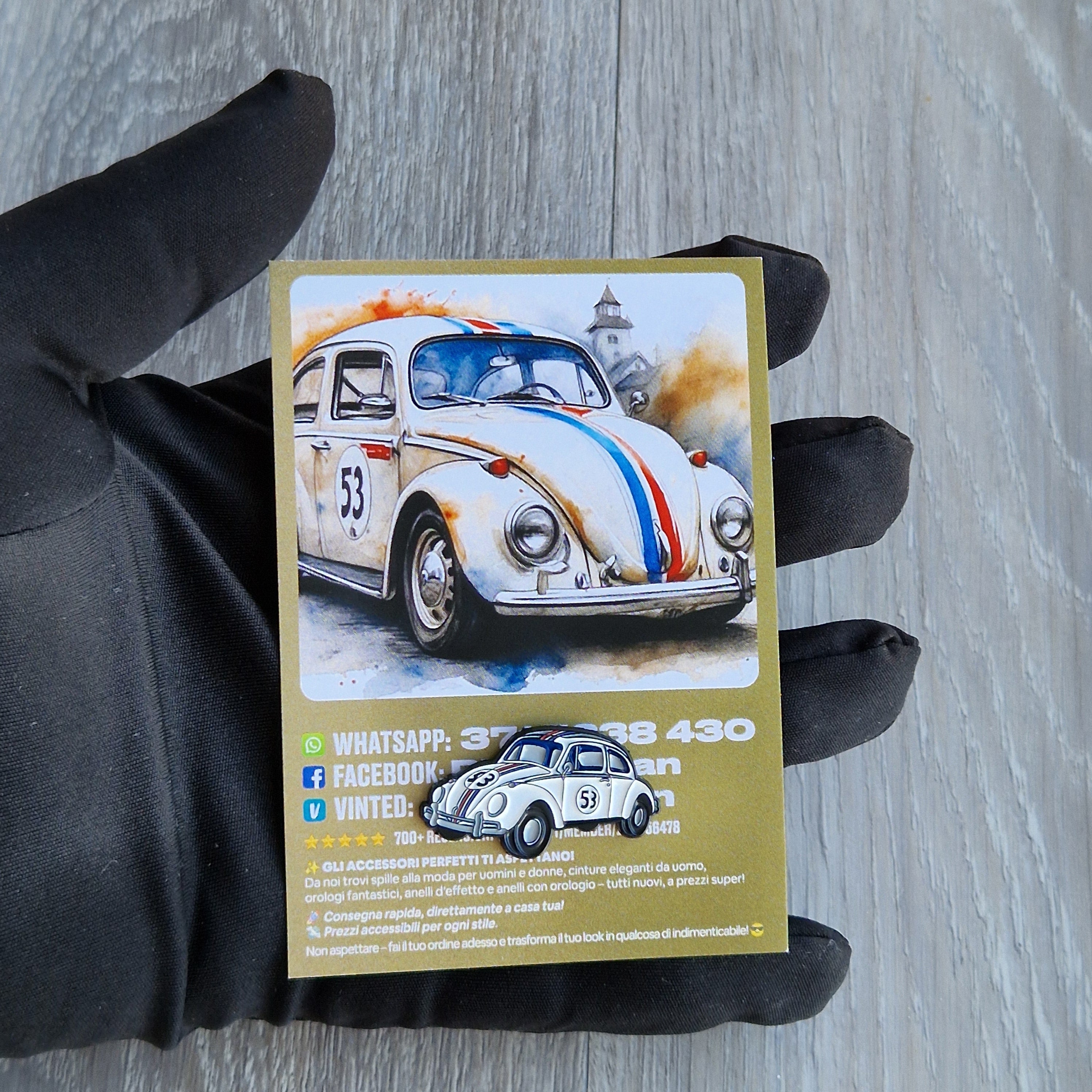 Spilla e card Maggiolino Volkswagen 53