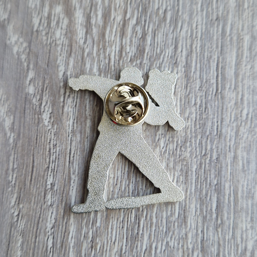 Pin Smaltata Uomo con Fiore in Stile Urban Banksy Art