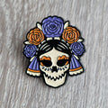 Pin Teschio Messicano con Fiori Día de Muertos