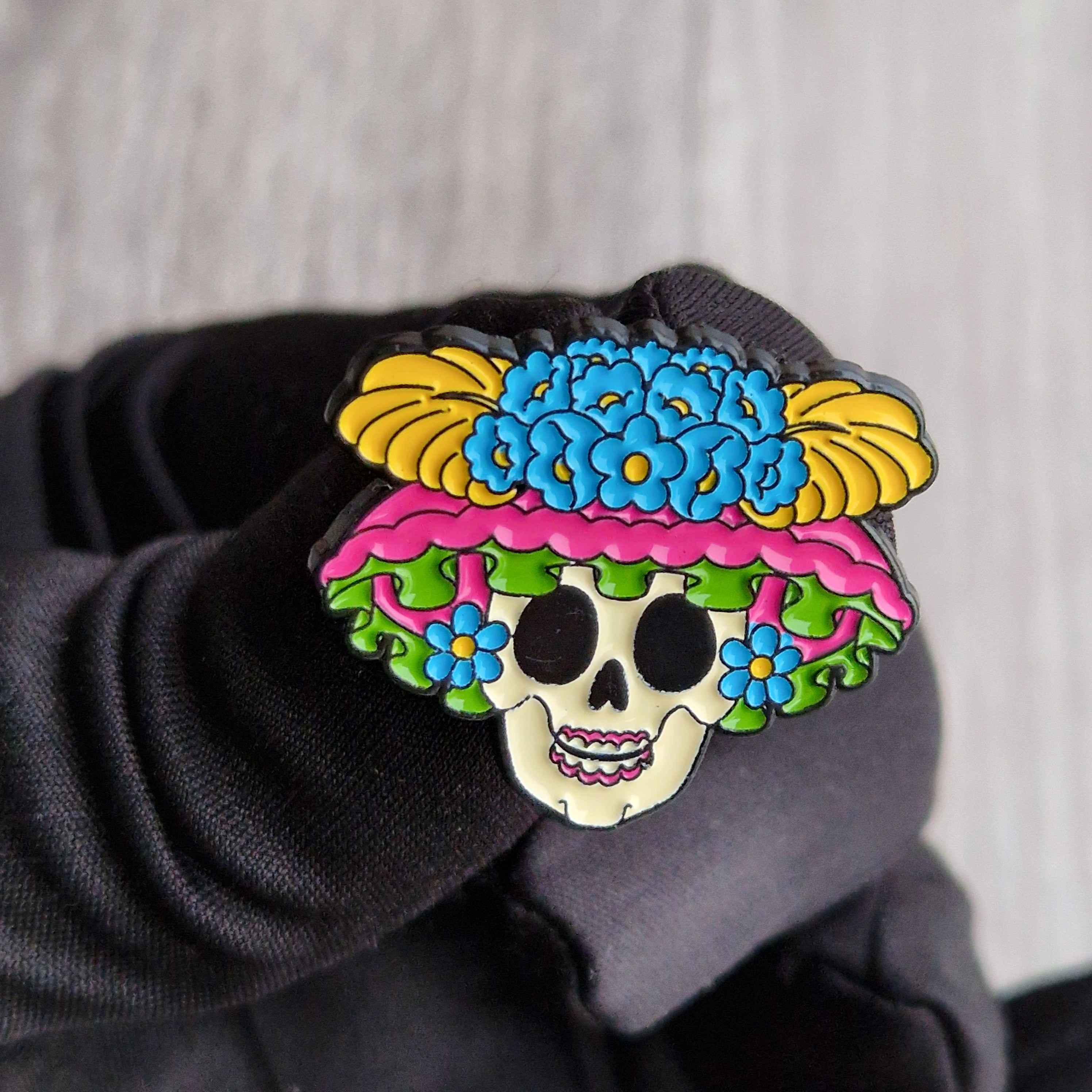 Pin Teschio Messicano con Fiori