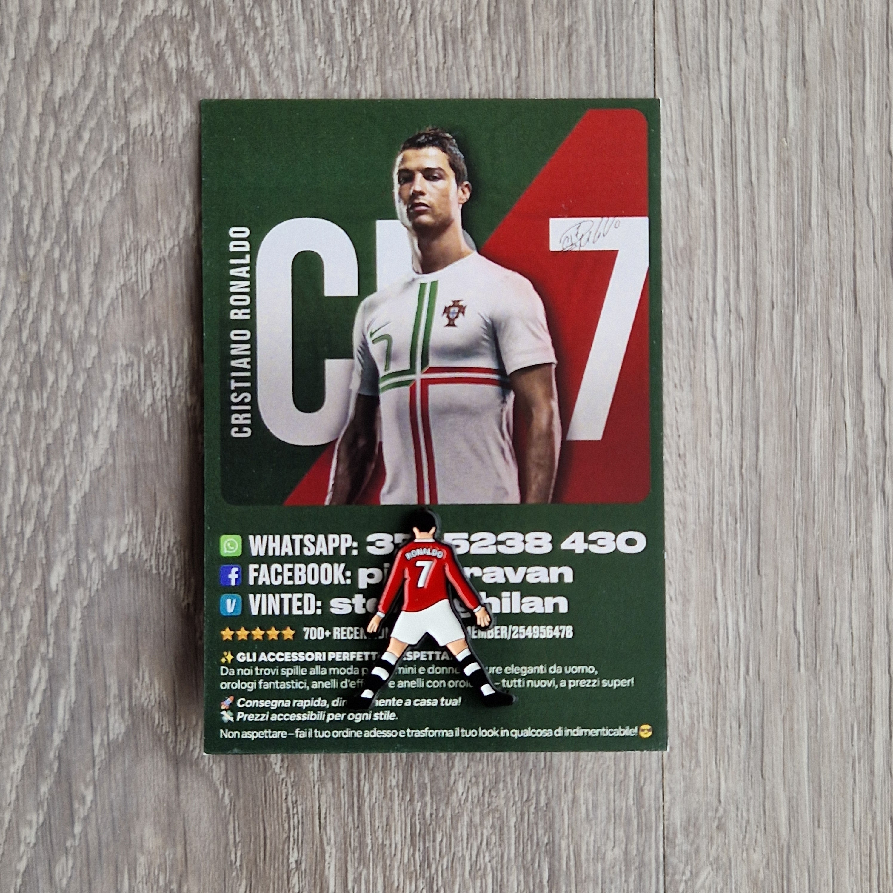 Spilla e card Cristiano Ronaldo CR7