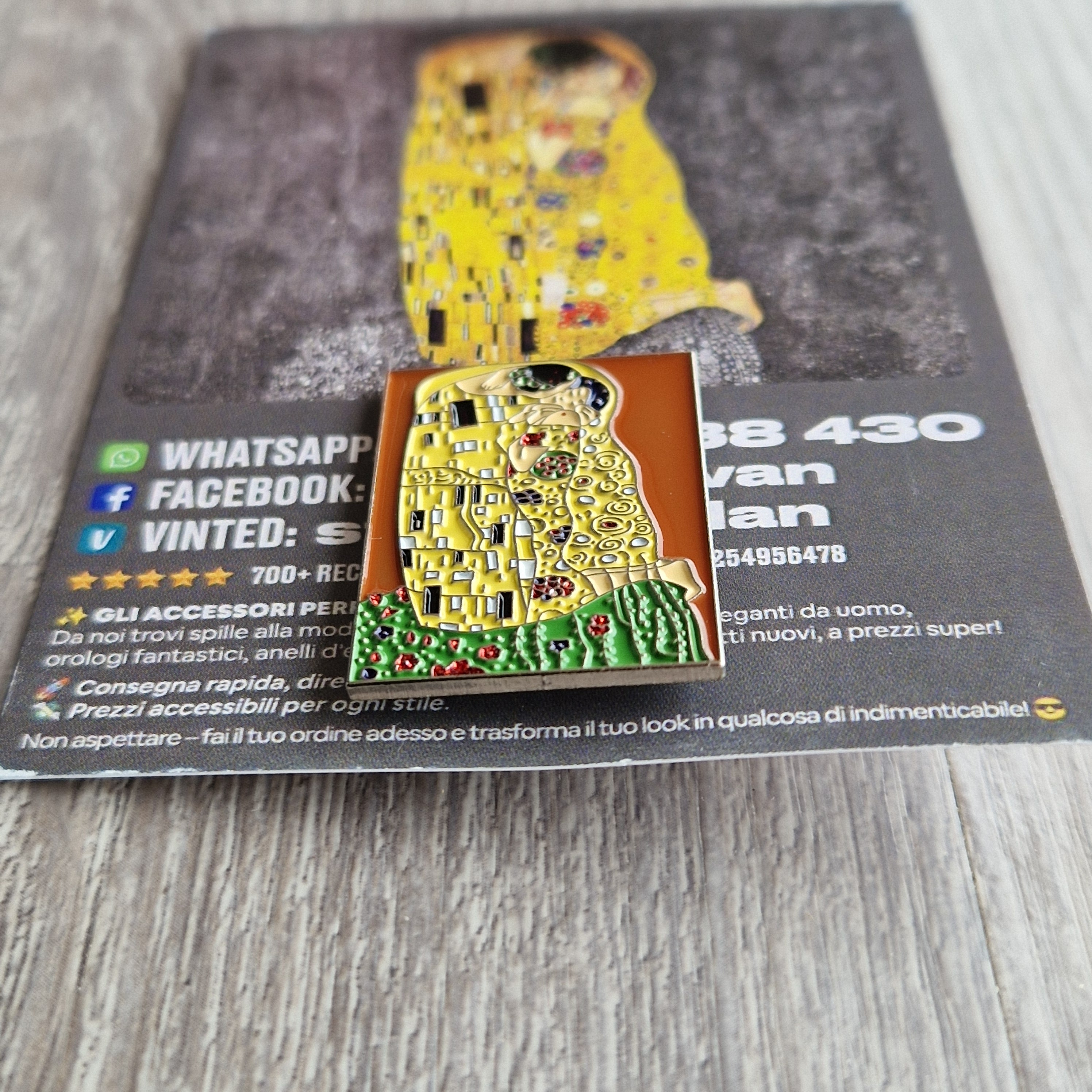 Spilla e card Il Bacio di Klimt