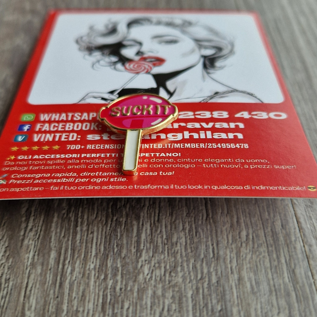 Spilla e card Marilyn Monroe Suck It