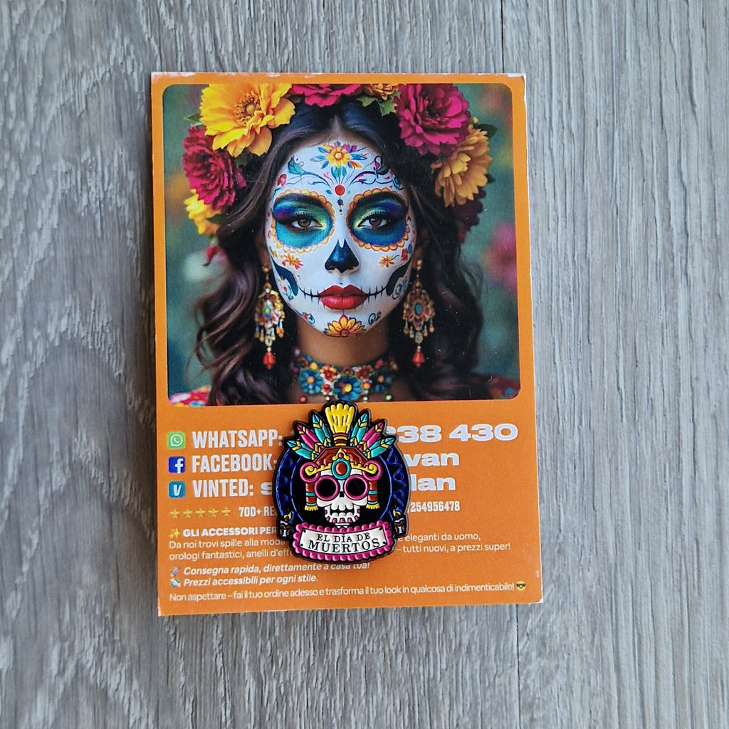 Spilla e card Dia de los Muertos