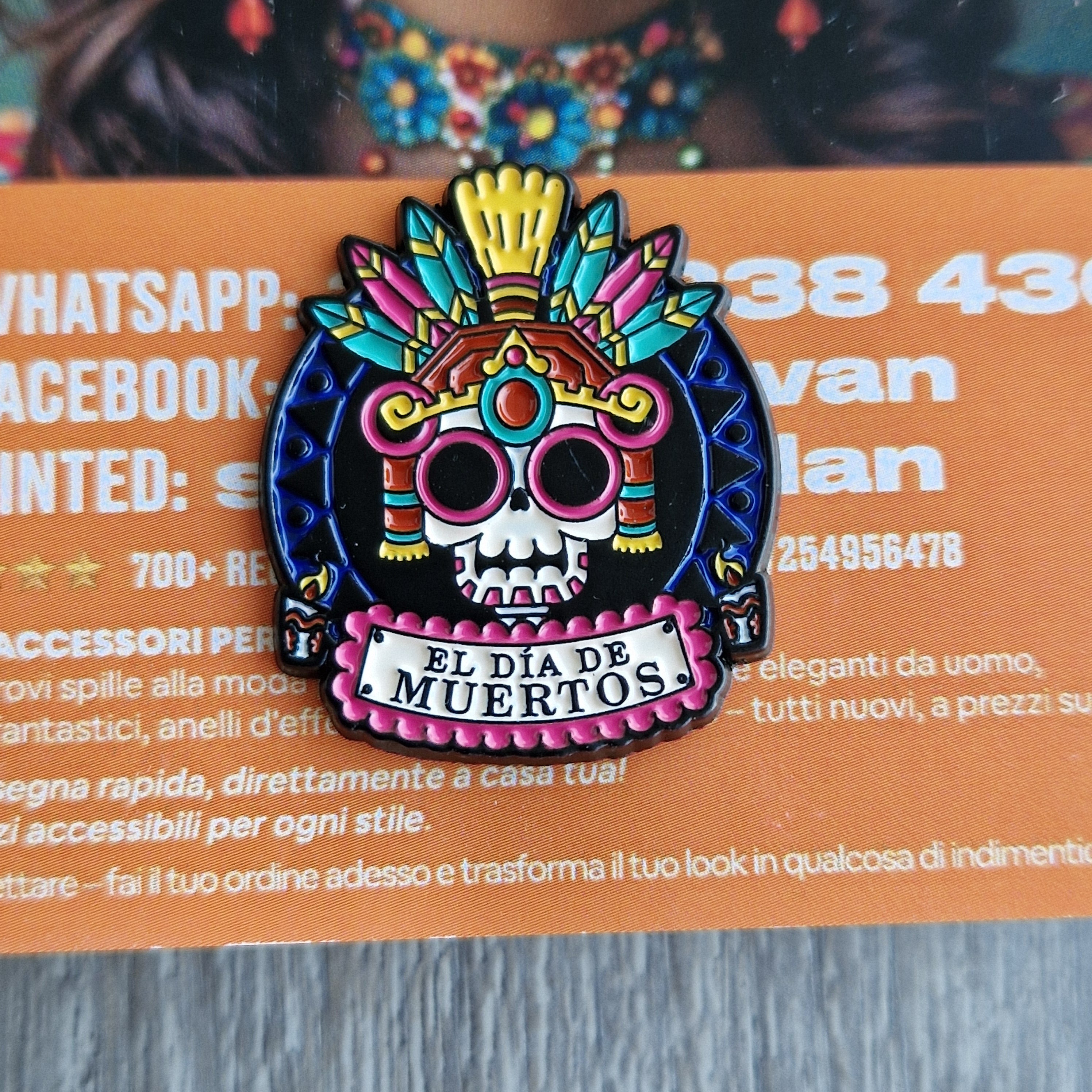 Spilla e card Dia de los Muertos
