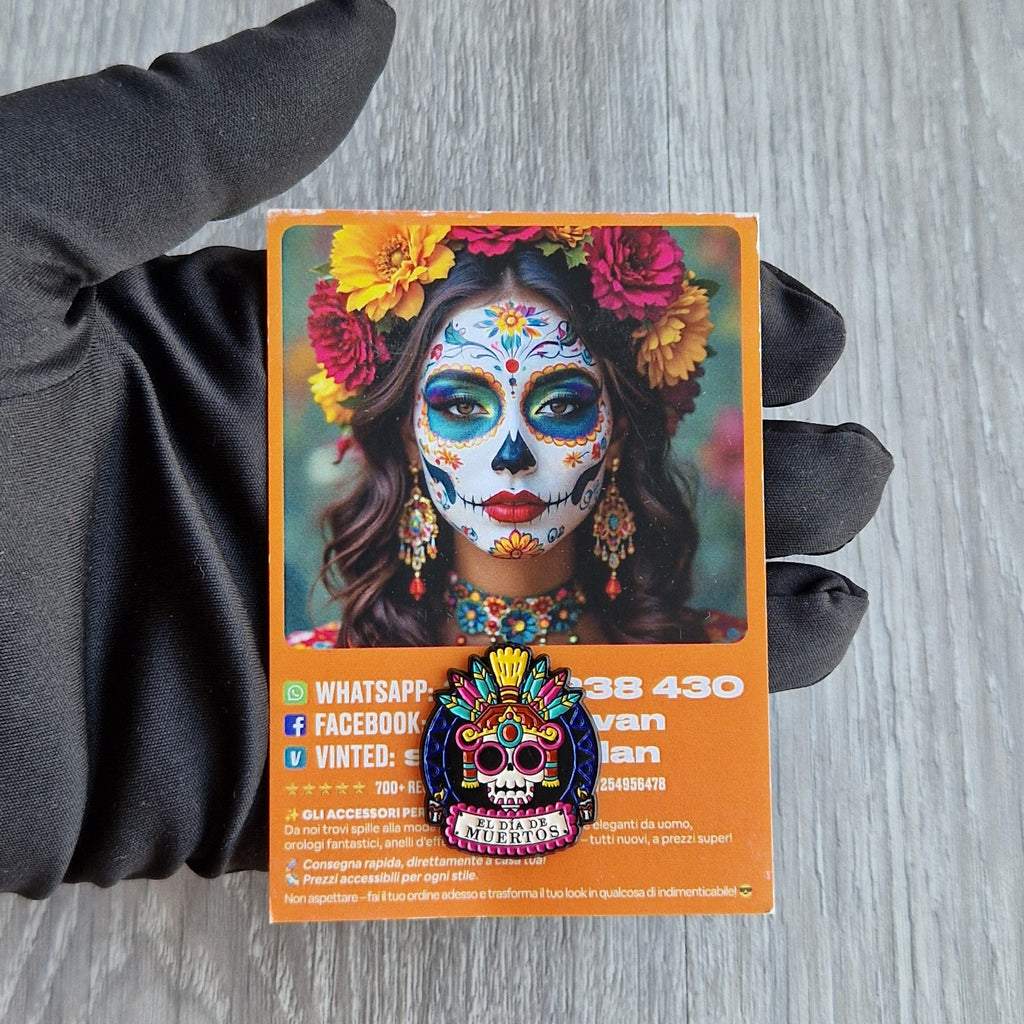 Spilla e card Dia de los Muertos