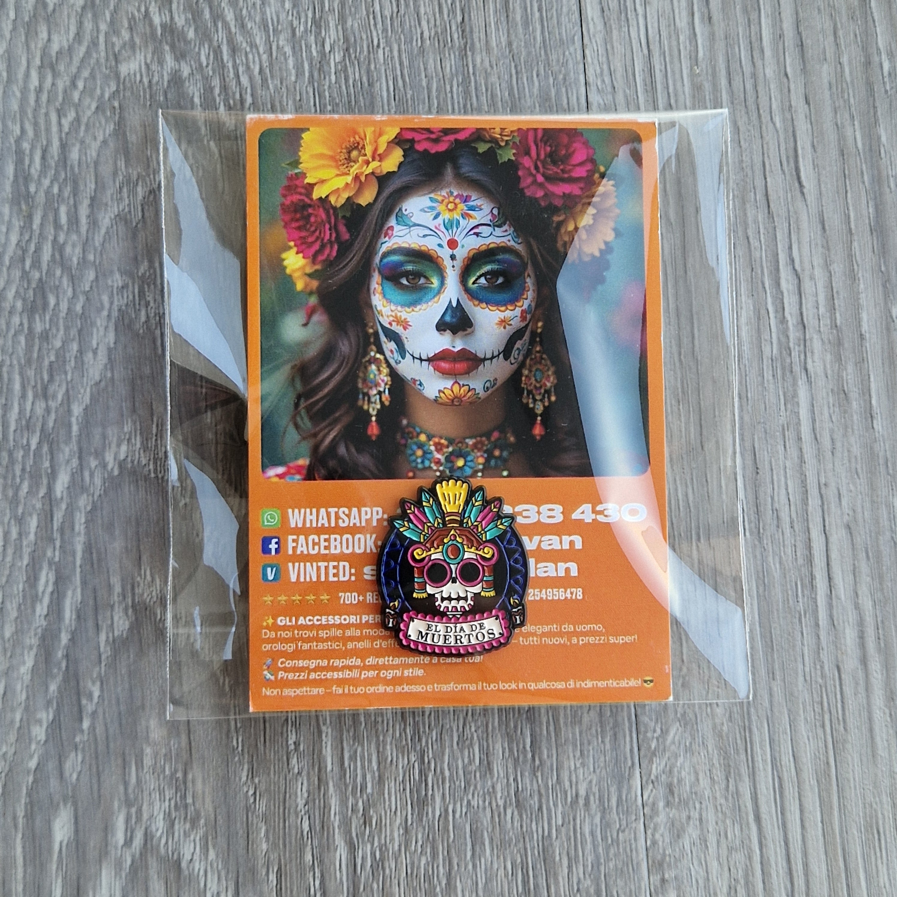 Spilla e card Dia de los Muertos