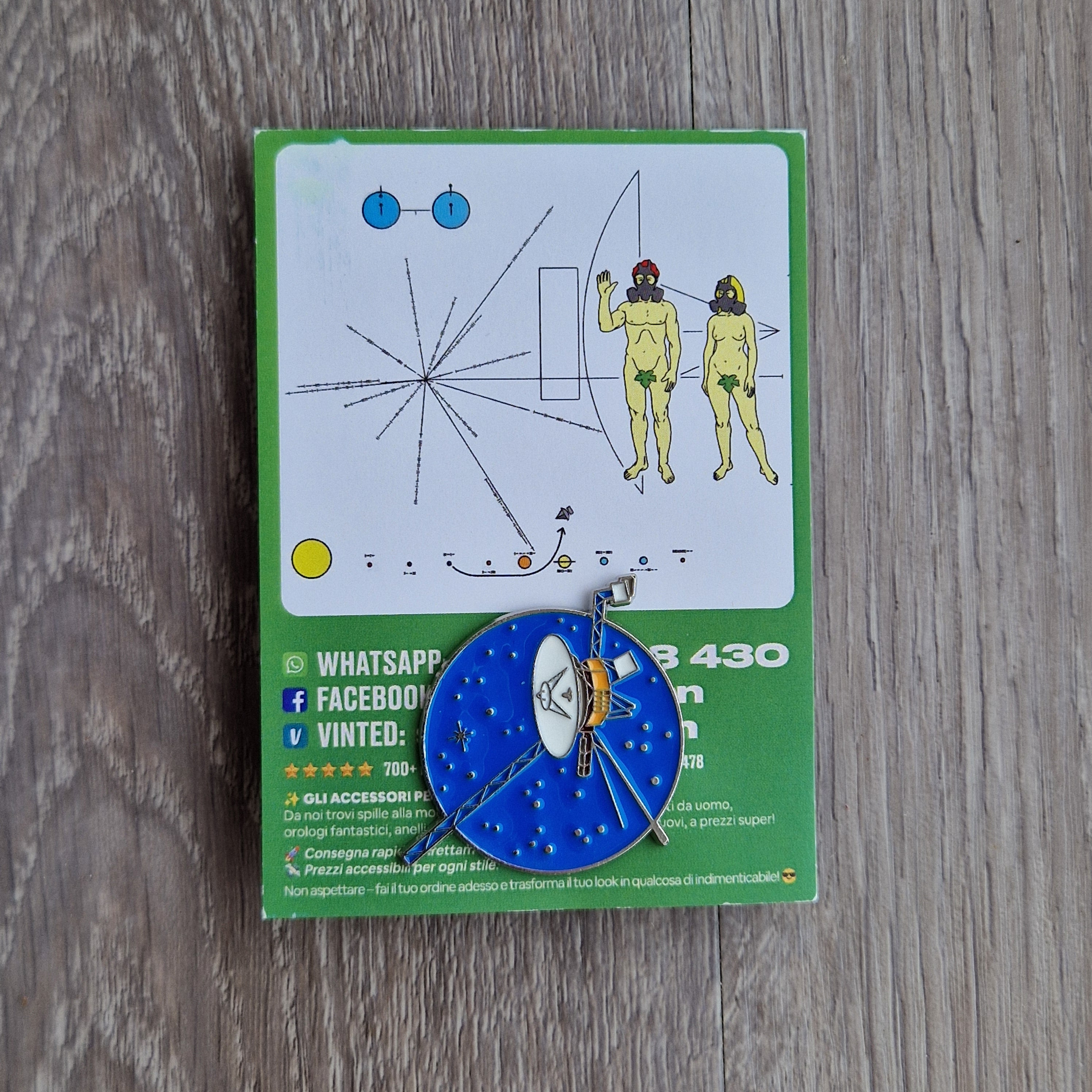 Spilla e card Pianeta Blu Astronomia