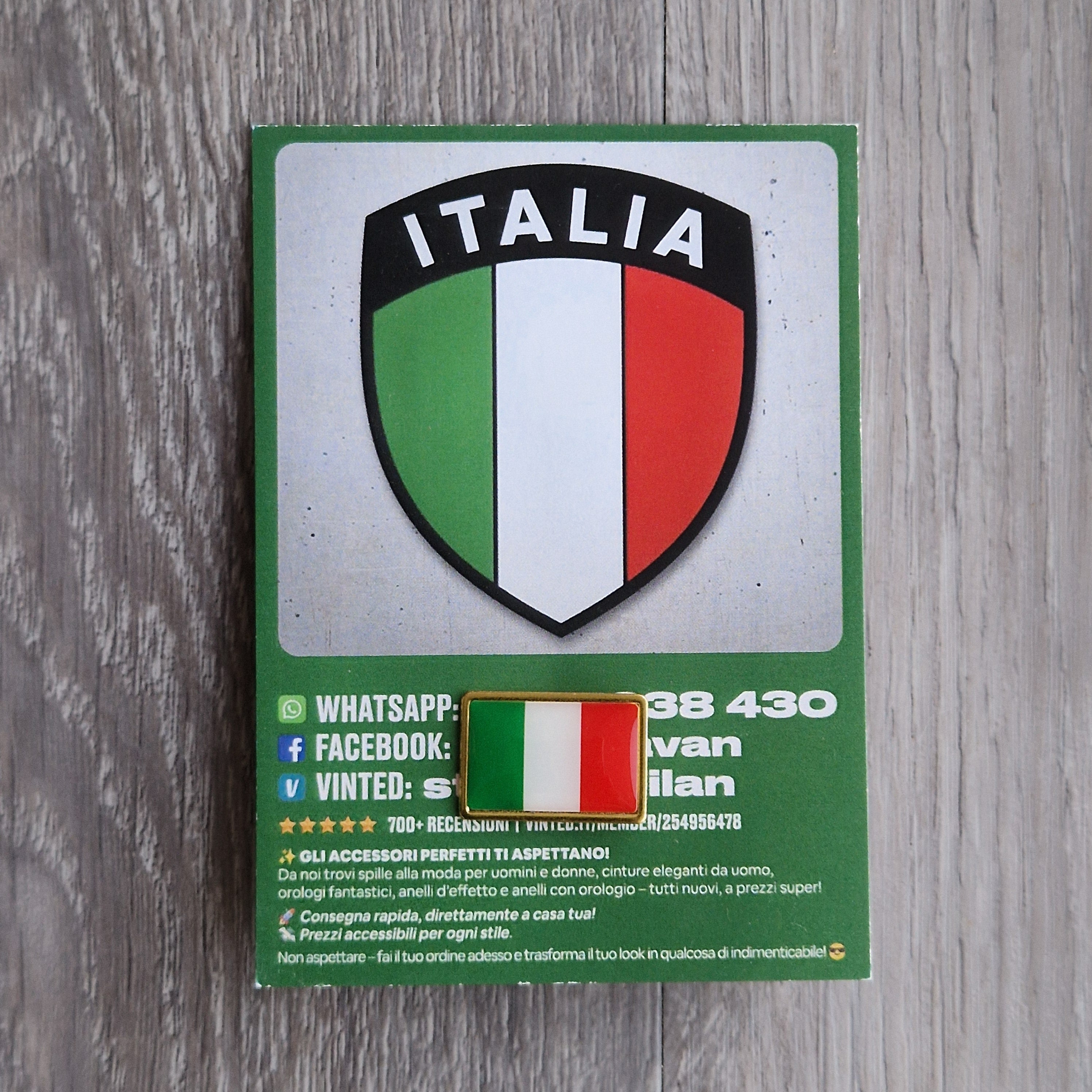Spilla e card Italia Tricolore