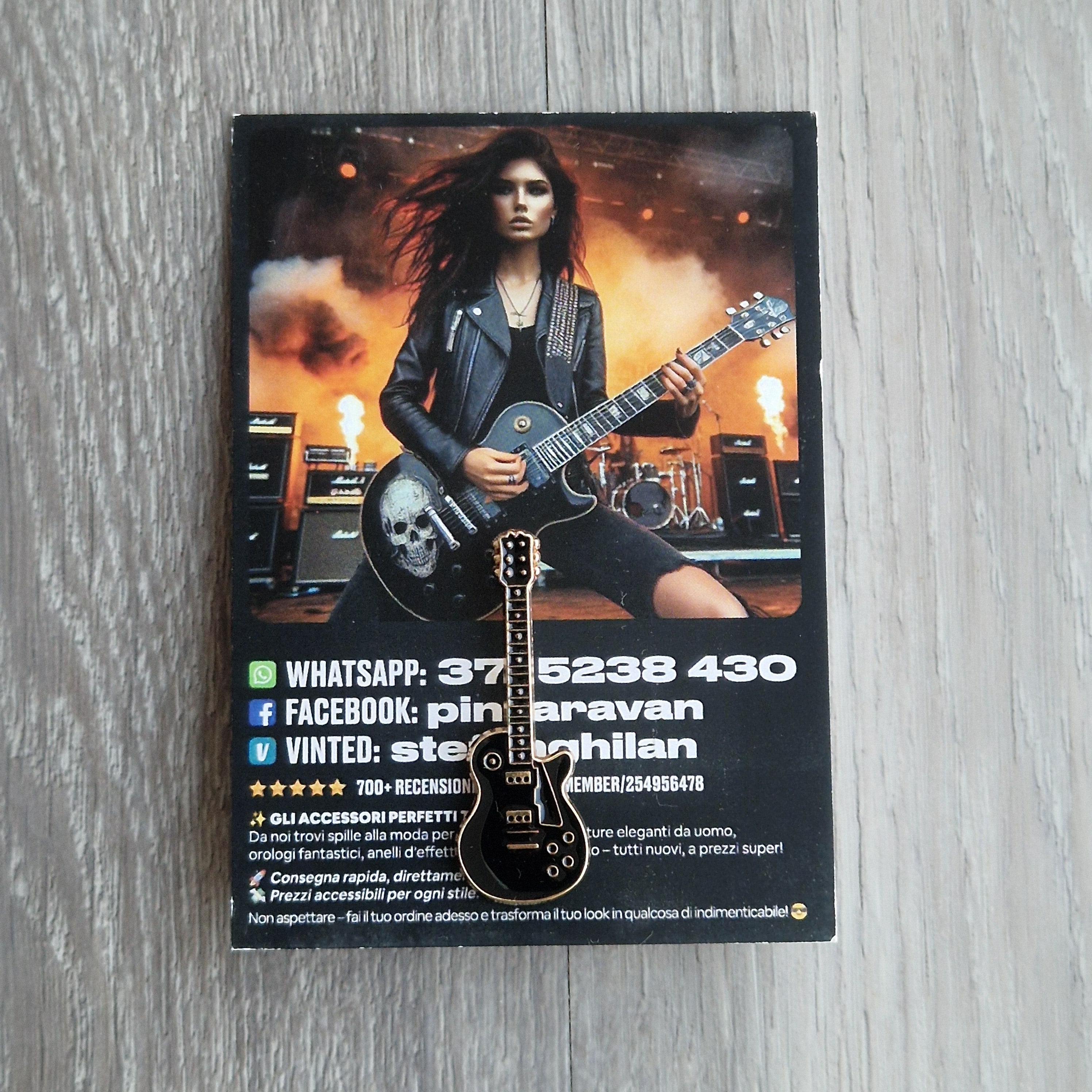 Spilla e card Chitarra Rock