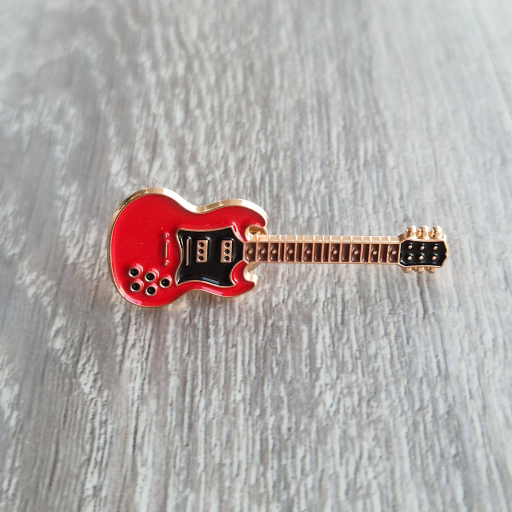 Spilla e card Chitarra Rossa Rock