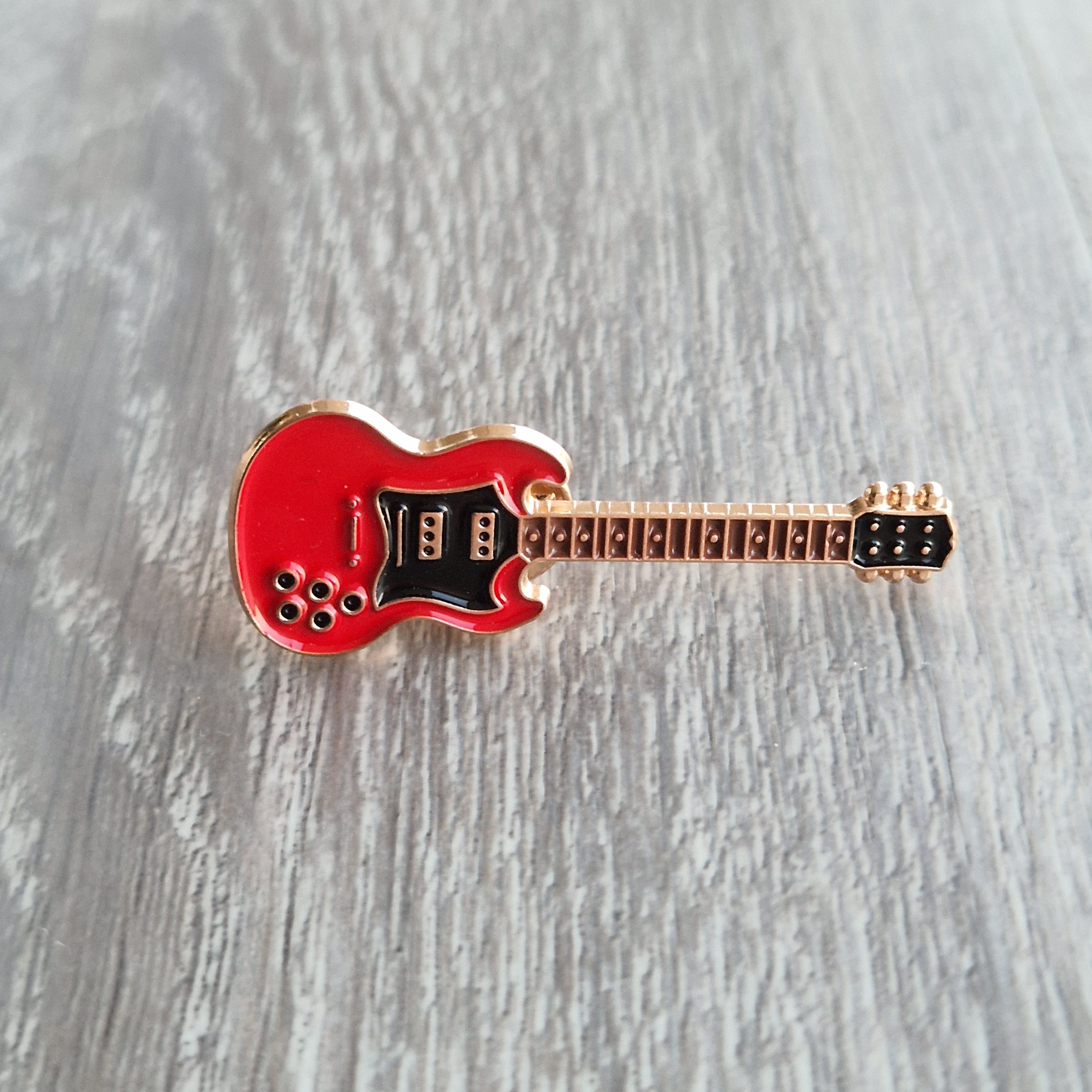 Spilla e card Chitarra Rossa Rock