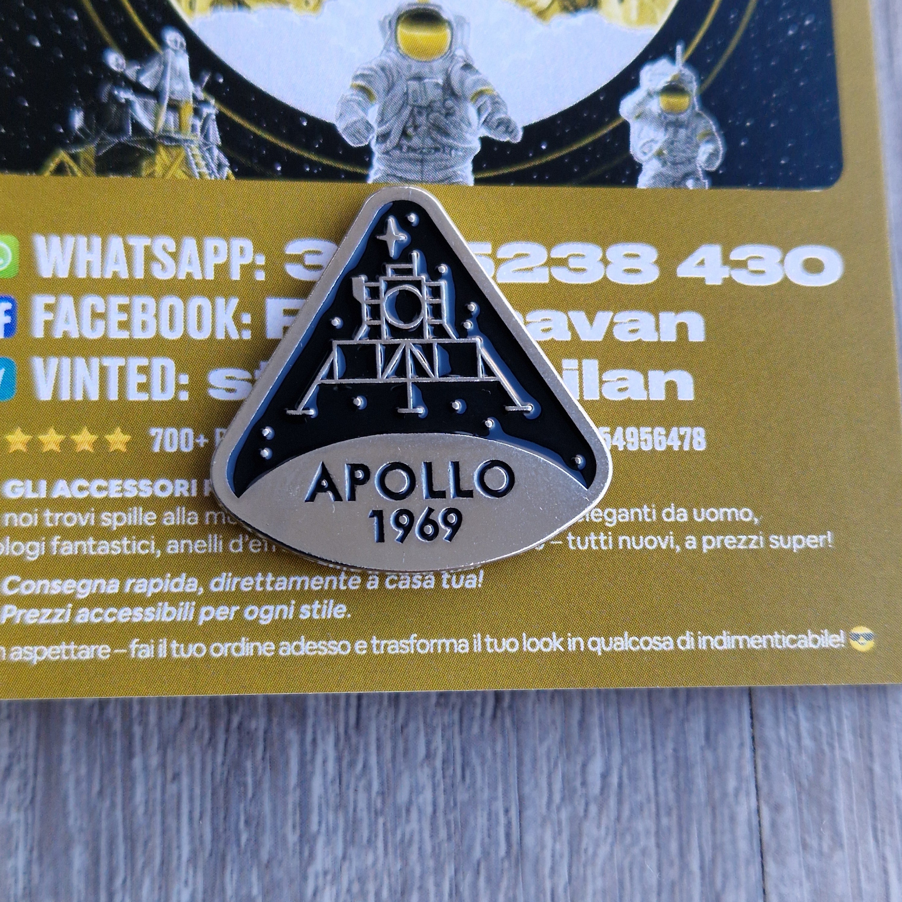 Spilla e card NASA Apollo 1969