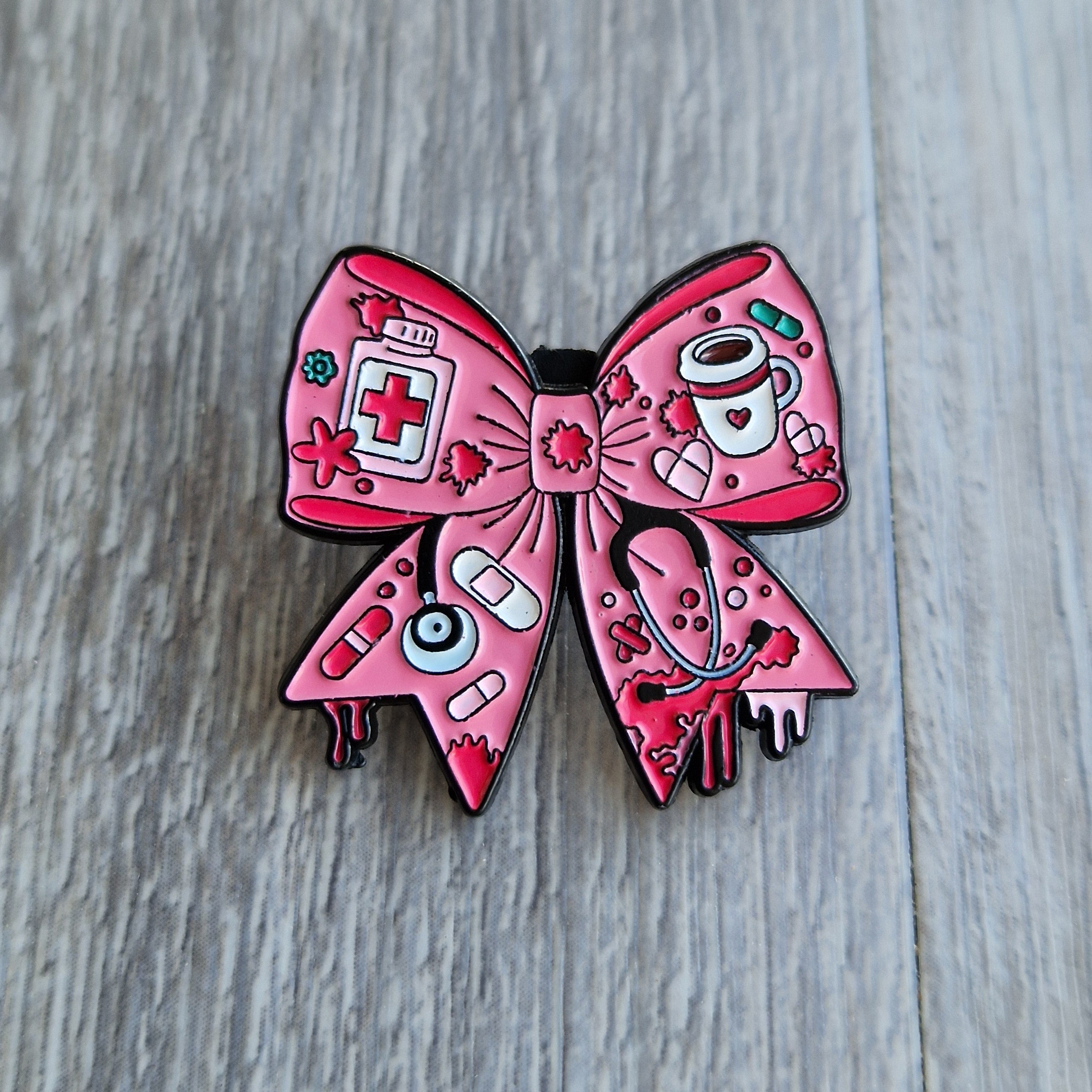 Spilla Fiocco Rosa Infermiera